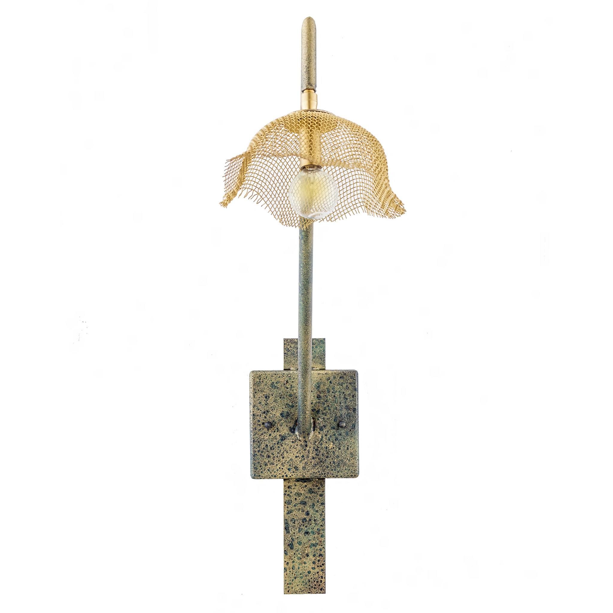 Lowcountry 1 Light Siren and Brass Mesh Wall Sconce Wall Light