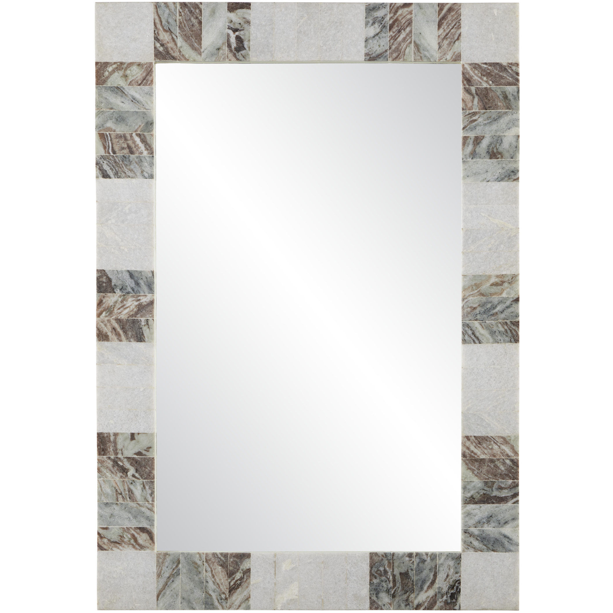 Elena 40 X 28 inch White and Brown Mirror