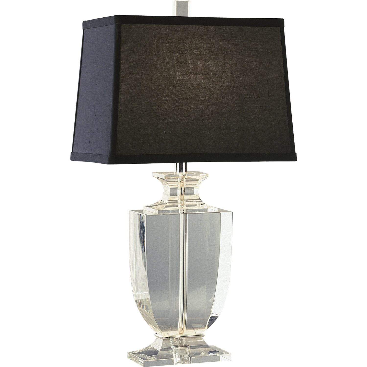 Artemis 20.5 inch 60 watt Clear Crystal with Silver Plate Accent Lamp Portable Light in Black Dupioni