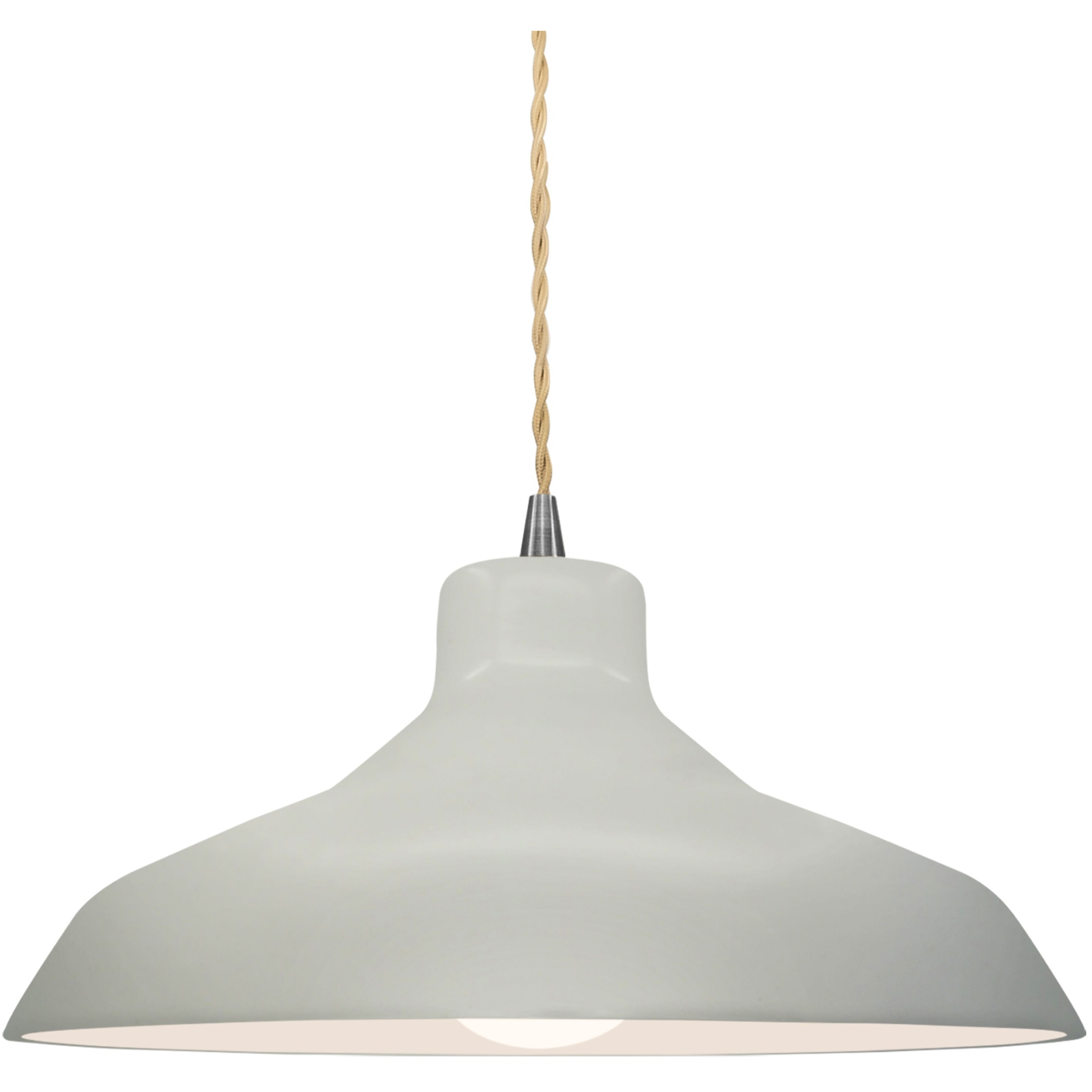 Radiance 1 Light 13.5 inch Matte White and Brushed Nickel Pendant Ceiling Light