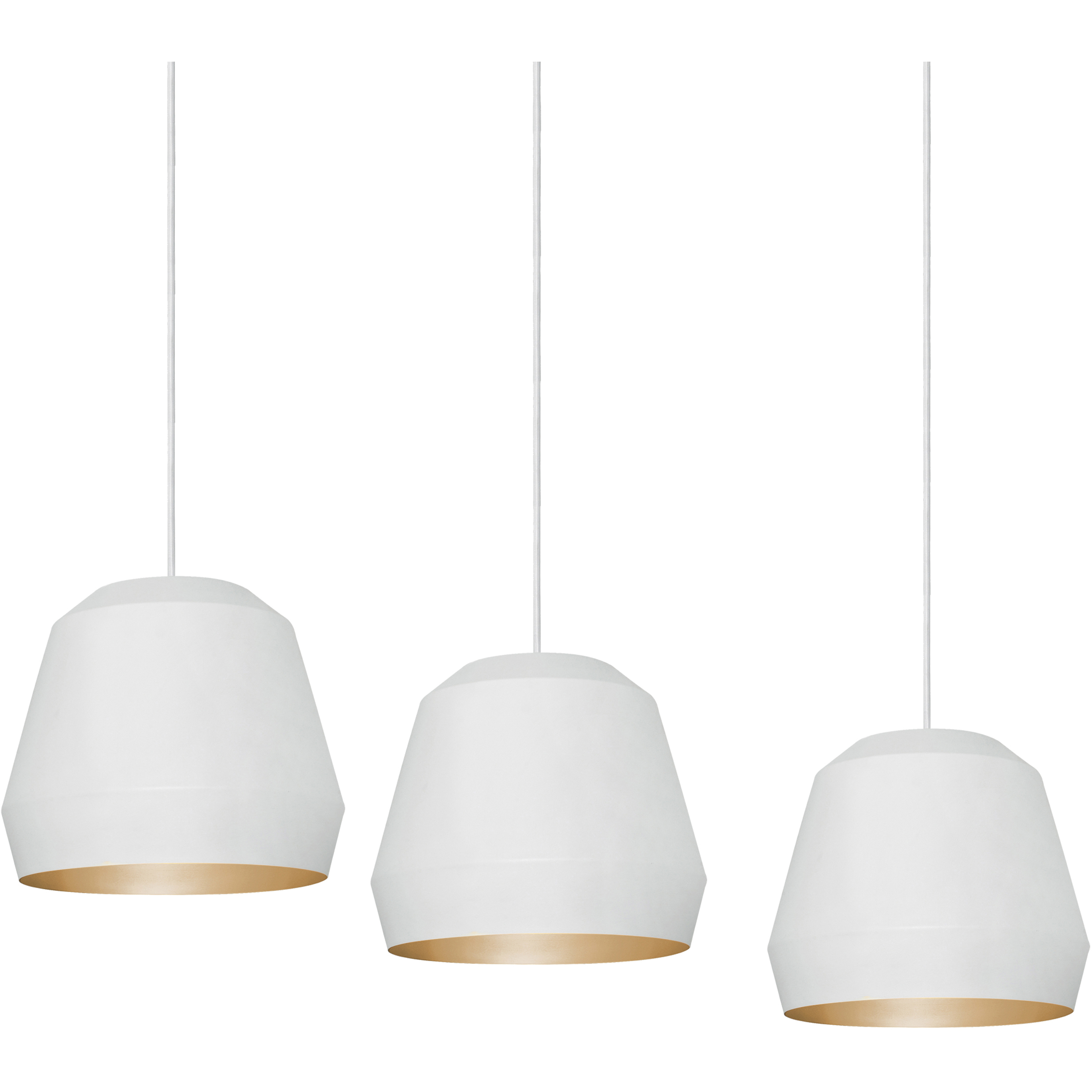 Bronx 3 Light 36 inch White Multi Pendant Ceiling Light