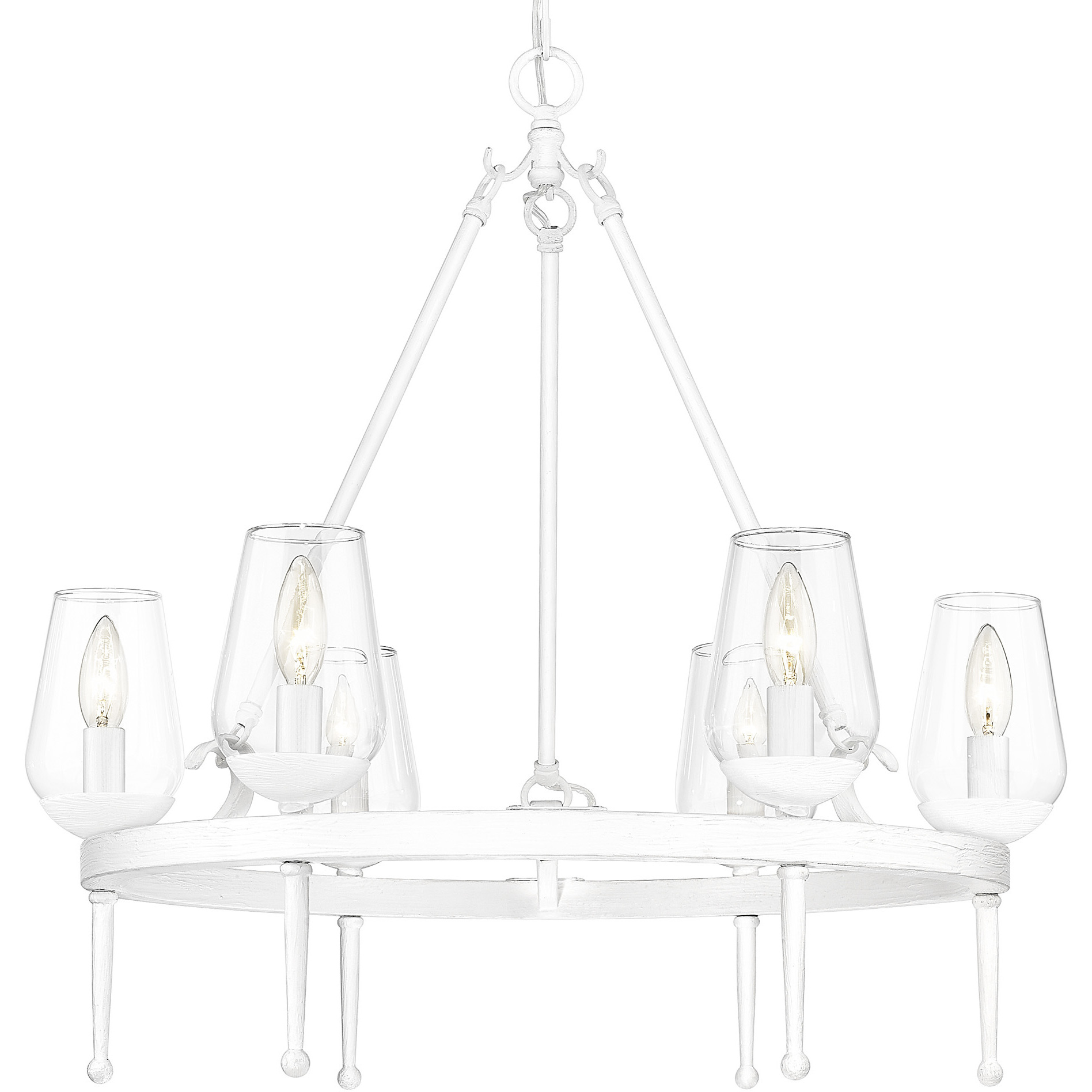 Regent 6 Light 25.63 inch Textured White Plaster Chandelier Ceiling Light