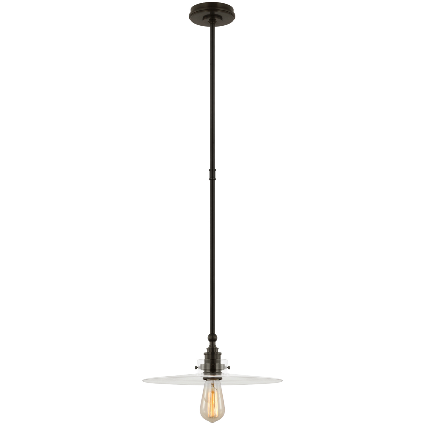 Chapman & Myers Parkington LED 14 inch Bronze Pendant Ceiling Light in Clear Glass