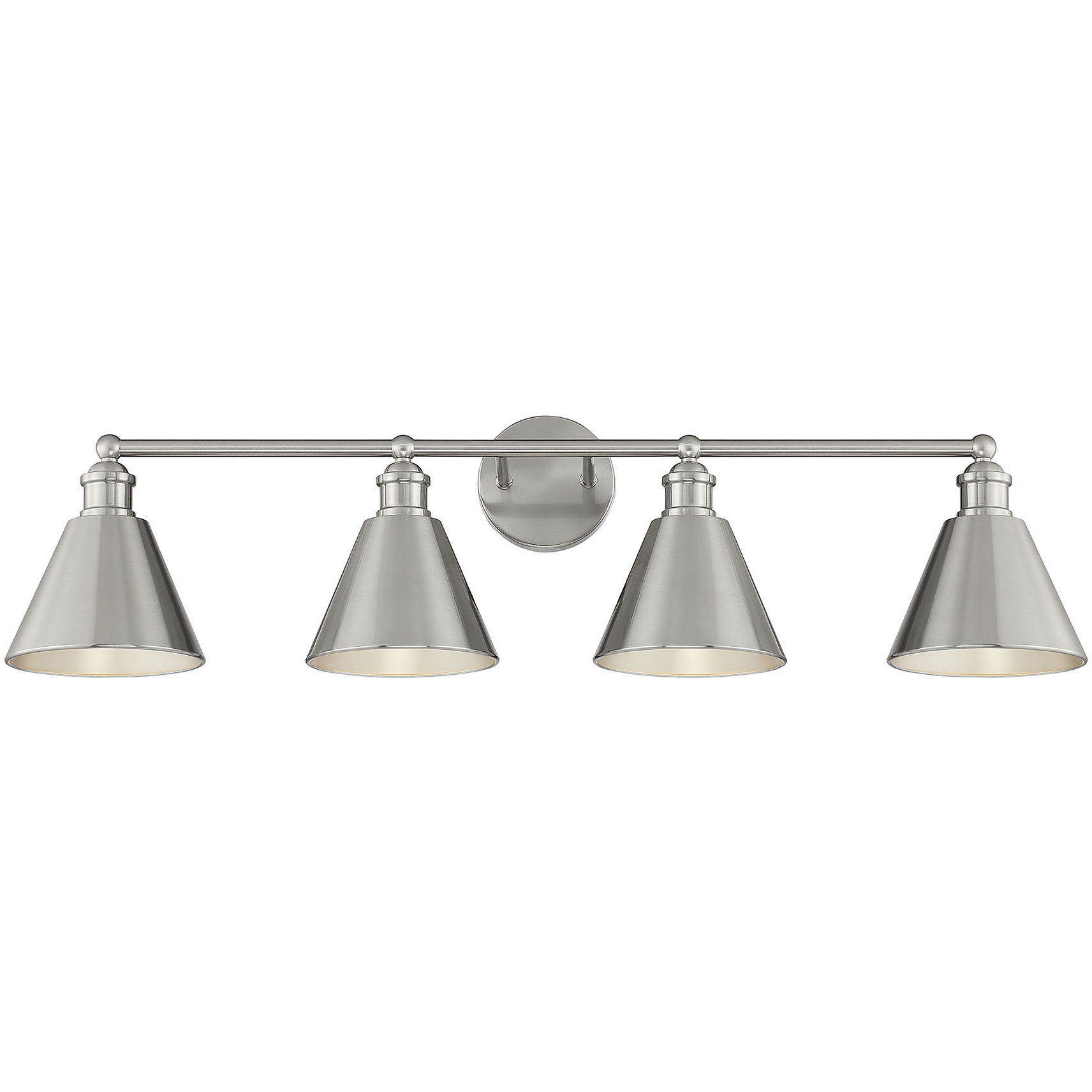 Modern Farmhouse 4 Light 37.5 inch Brushed Nickel Bathroom Vanity Light Wall Light