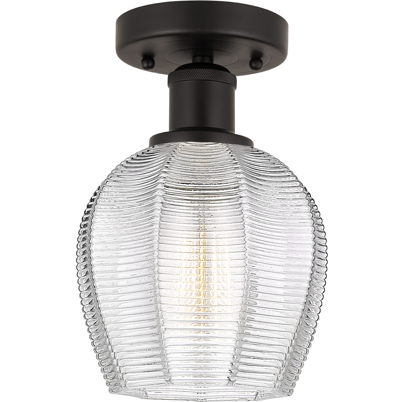 Edison Norfolk 1 Light 6 inch Oil Rubbed Bronze Semi-Flush Mount Ceiling Light in Clear Glass