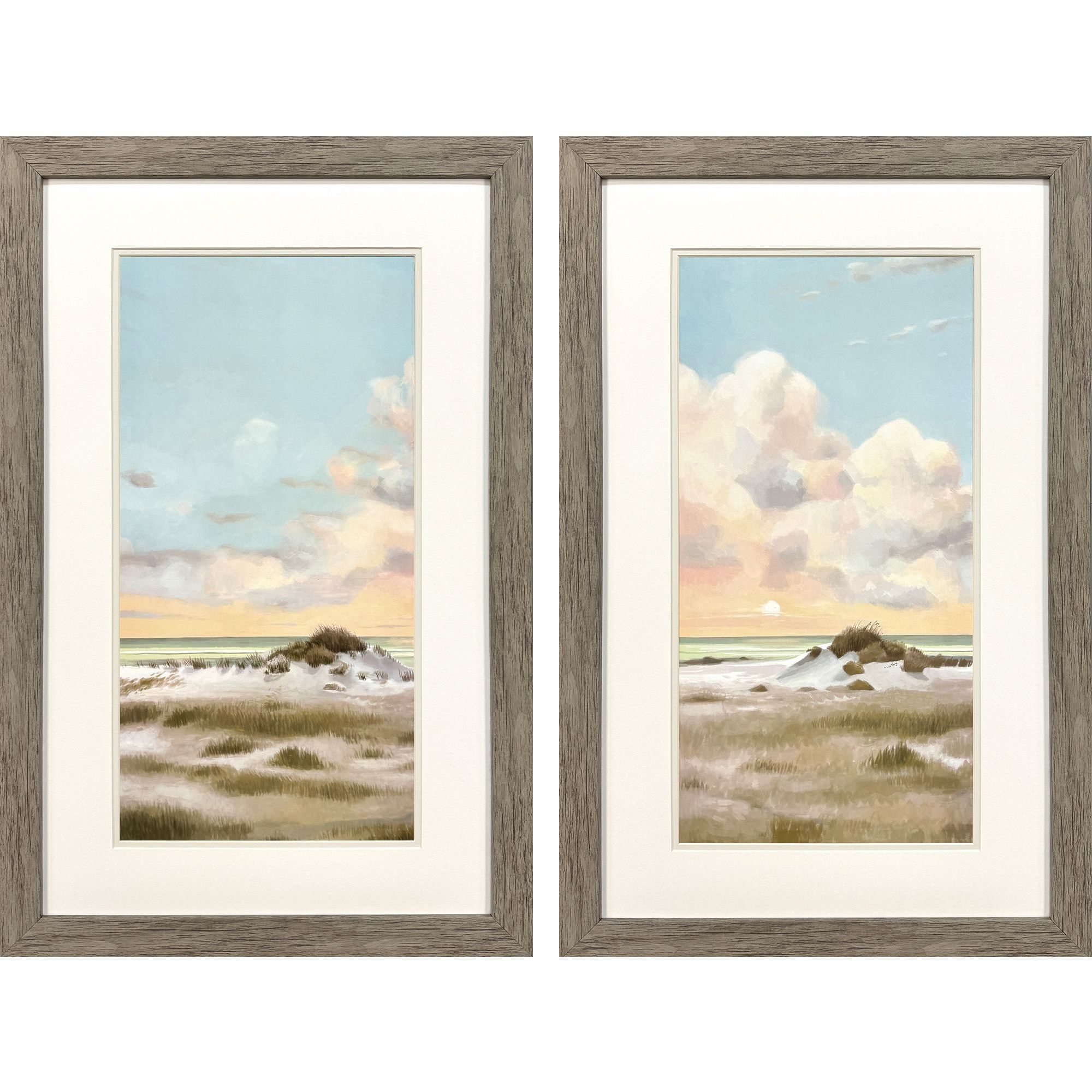 Land and Sea Blue and Pink and Green Framed Art, Propac
