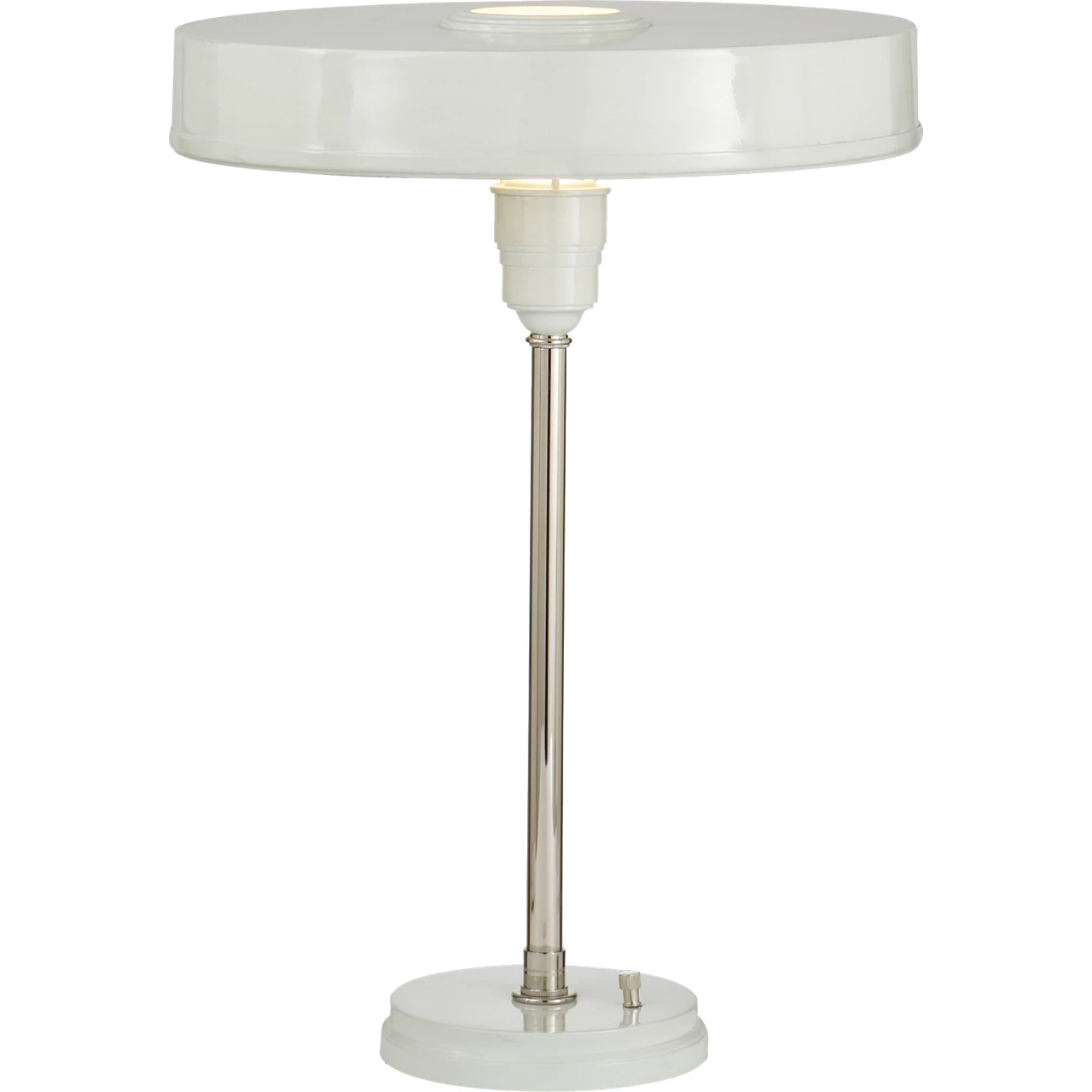 Thomas O'Brien Carlo 21 inch 60 watt Antique White Table Lamp Portable Light in Polished Nickel and White