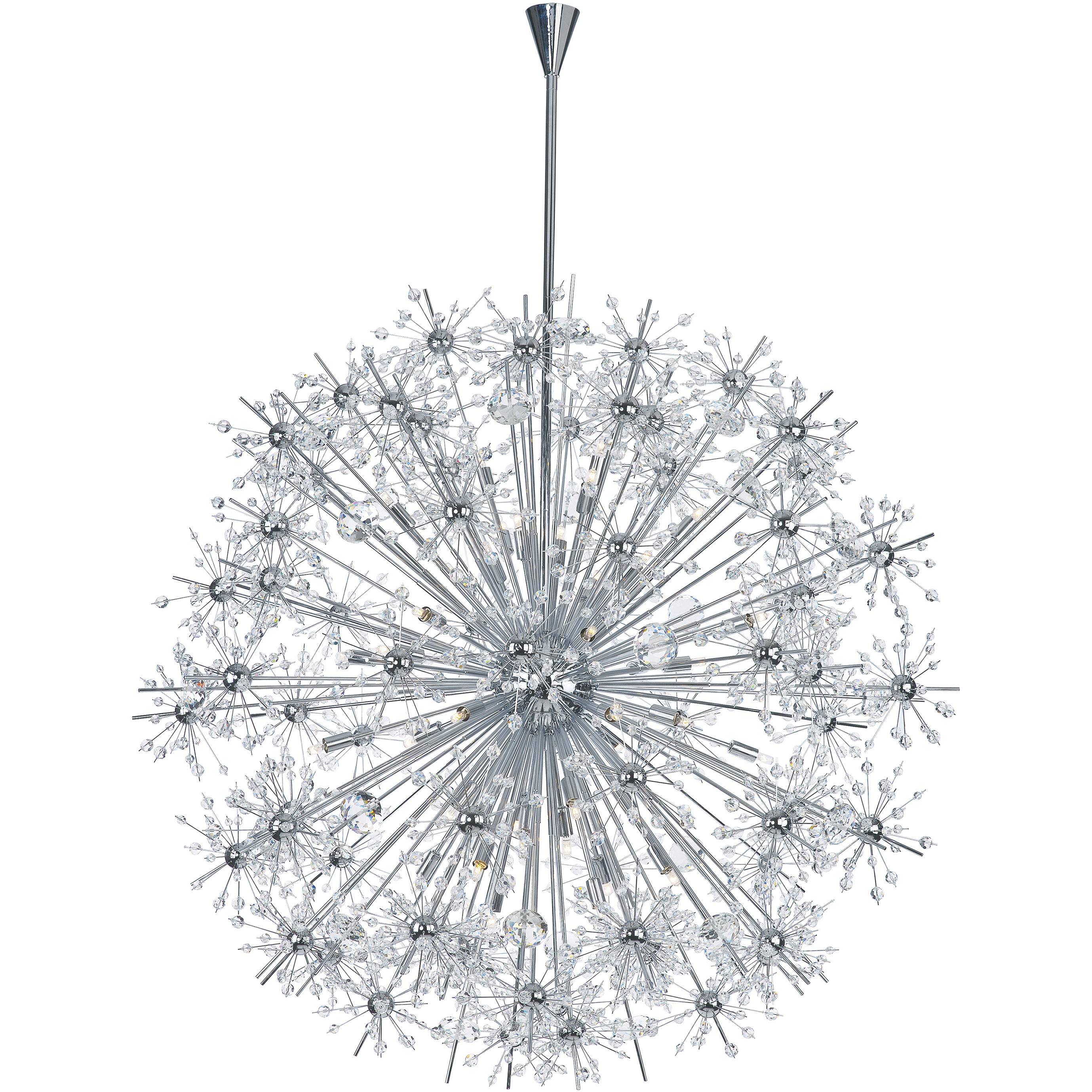 Starfire 40 Light 44 inch Polished Chrome Single-Tier Chandelier Ceiling Light
