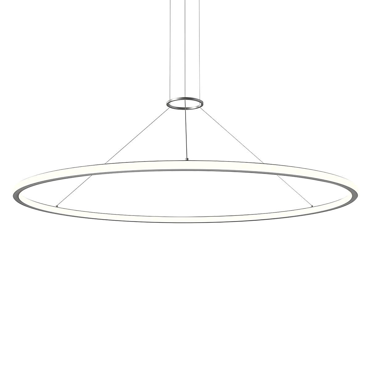 Luna LED 61.5 inch Bright Satin Aluminum Pendant Ceiling Light in 3000K