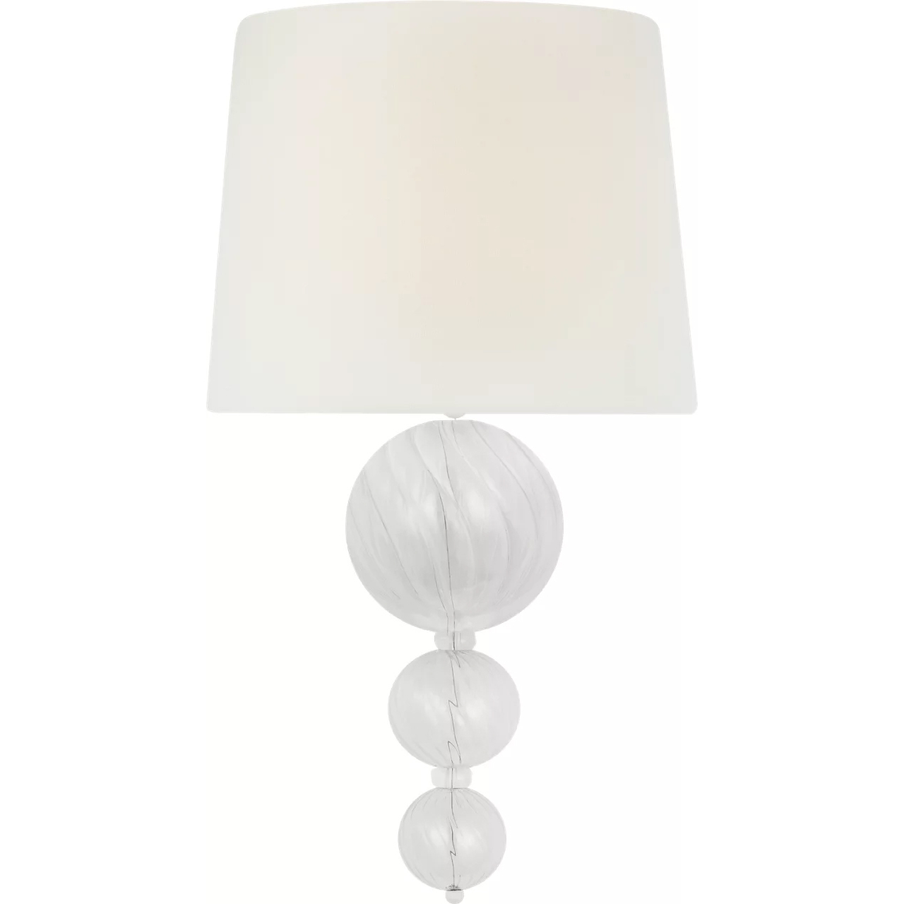 Julie Neill Talia LED 10 inch Plaster White and Clear Swirled Glass Sconce Wall Light