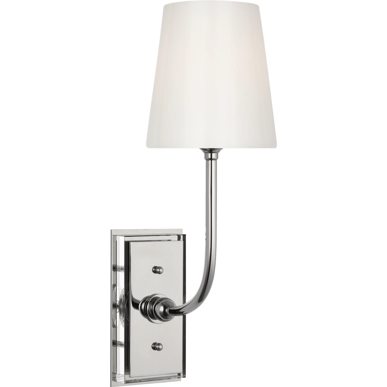 Thomas O'Brien Hulton LED 5.5 inch Polished Nickel Cordless Single Sconce Wall Light in White Glass