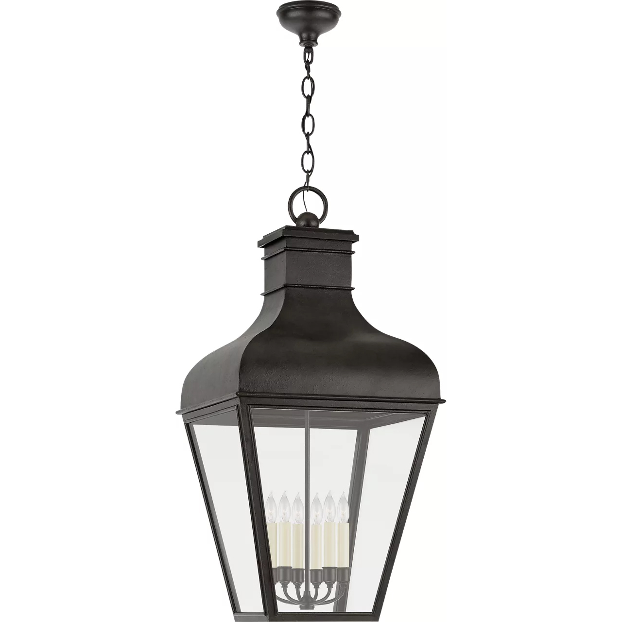 Chapman & Myers Fremont 6 Light 22 inch French Rust Outdoor Hanging Lantern, Grande