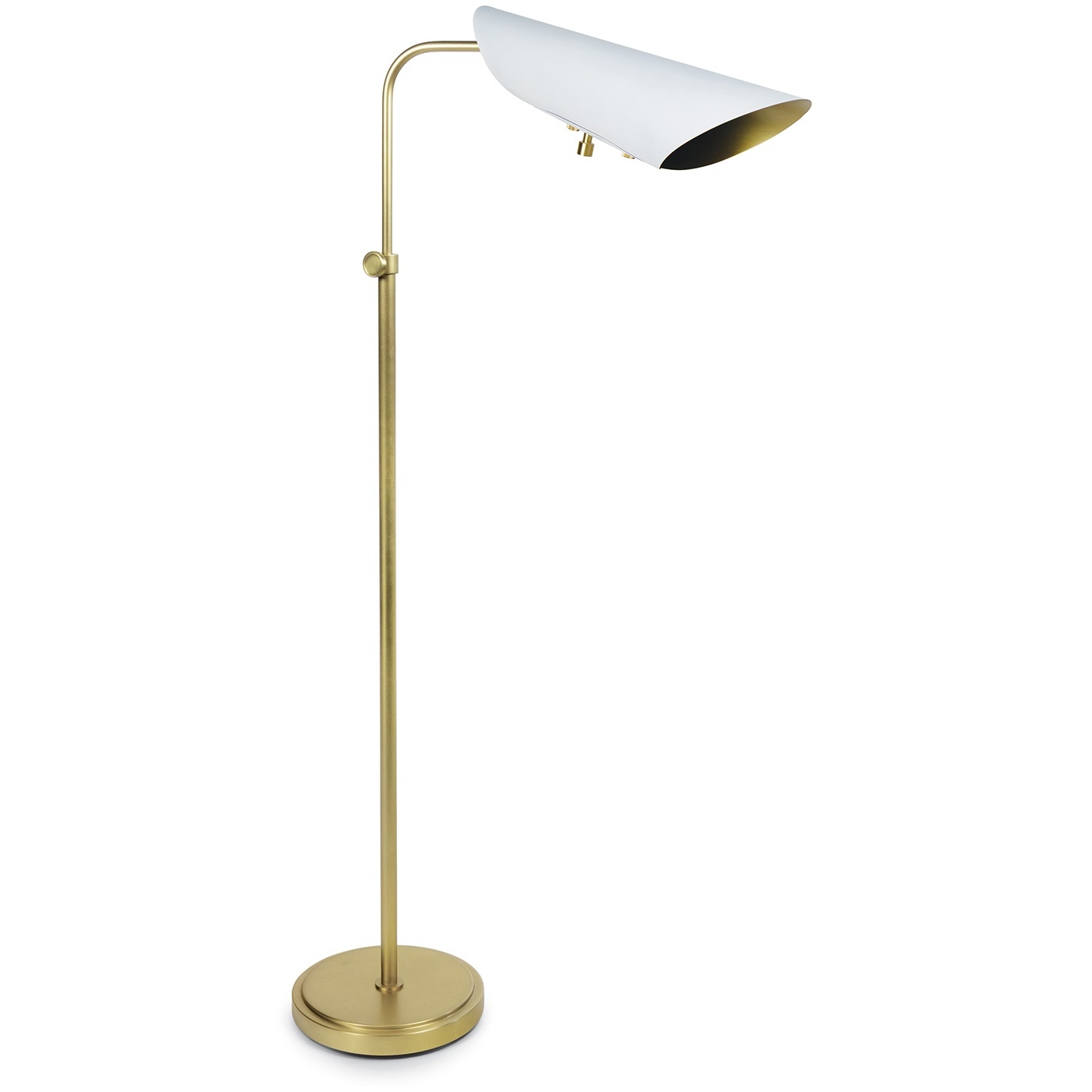 Vest 60.5 inch 60 watt White and Natural Brass Floor Lamp Portable Light