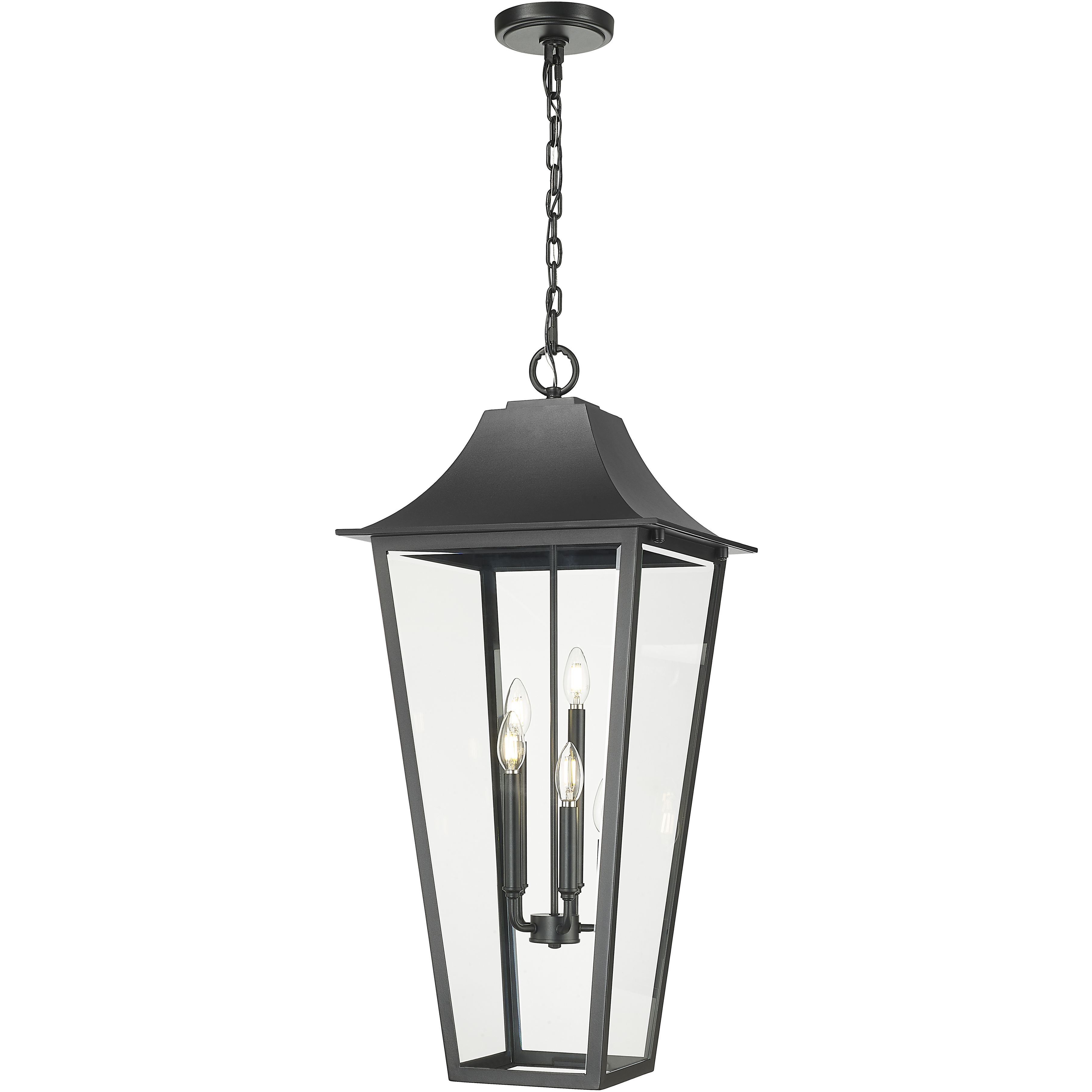 Gannon 5 Light 16 inch Black Outdoor Chain Mount Ceiling Fixture in G9