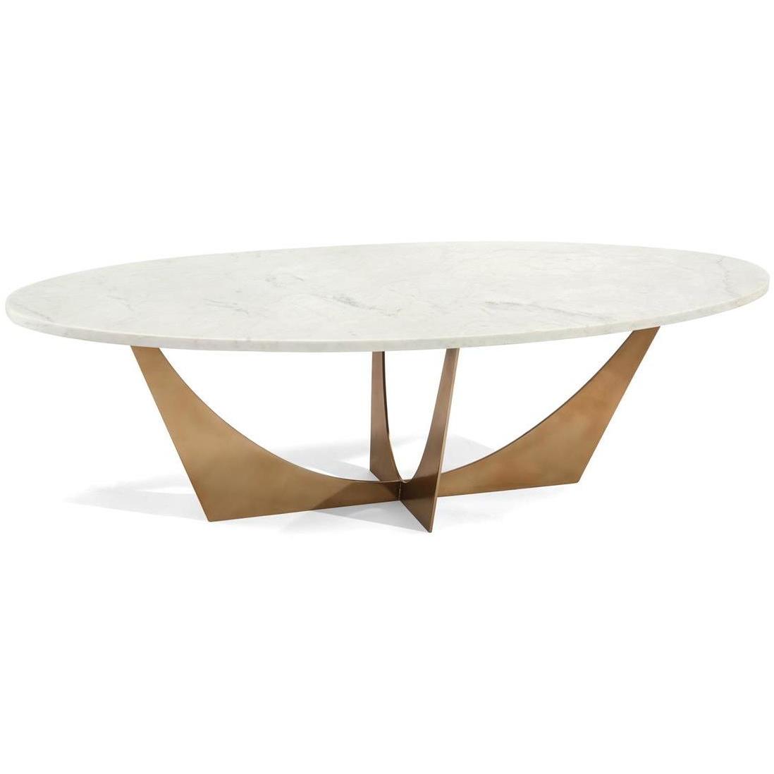 Leah 59.75 X 23 inch Marble and Brass Cocktail Table