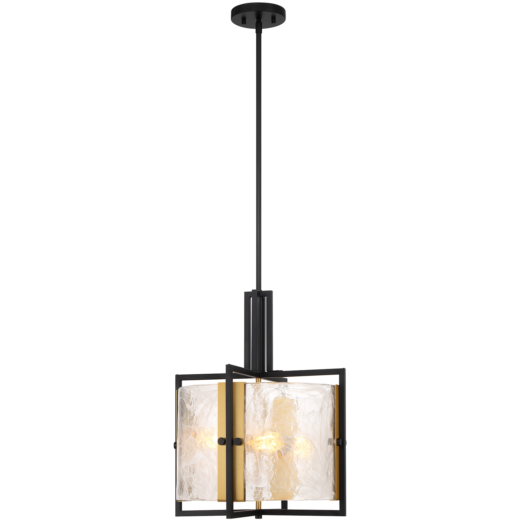 Hayward 3 Light 16 inch Black with Warm Brass Accents Pendant Ceiling Light
