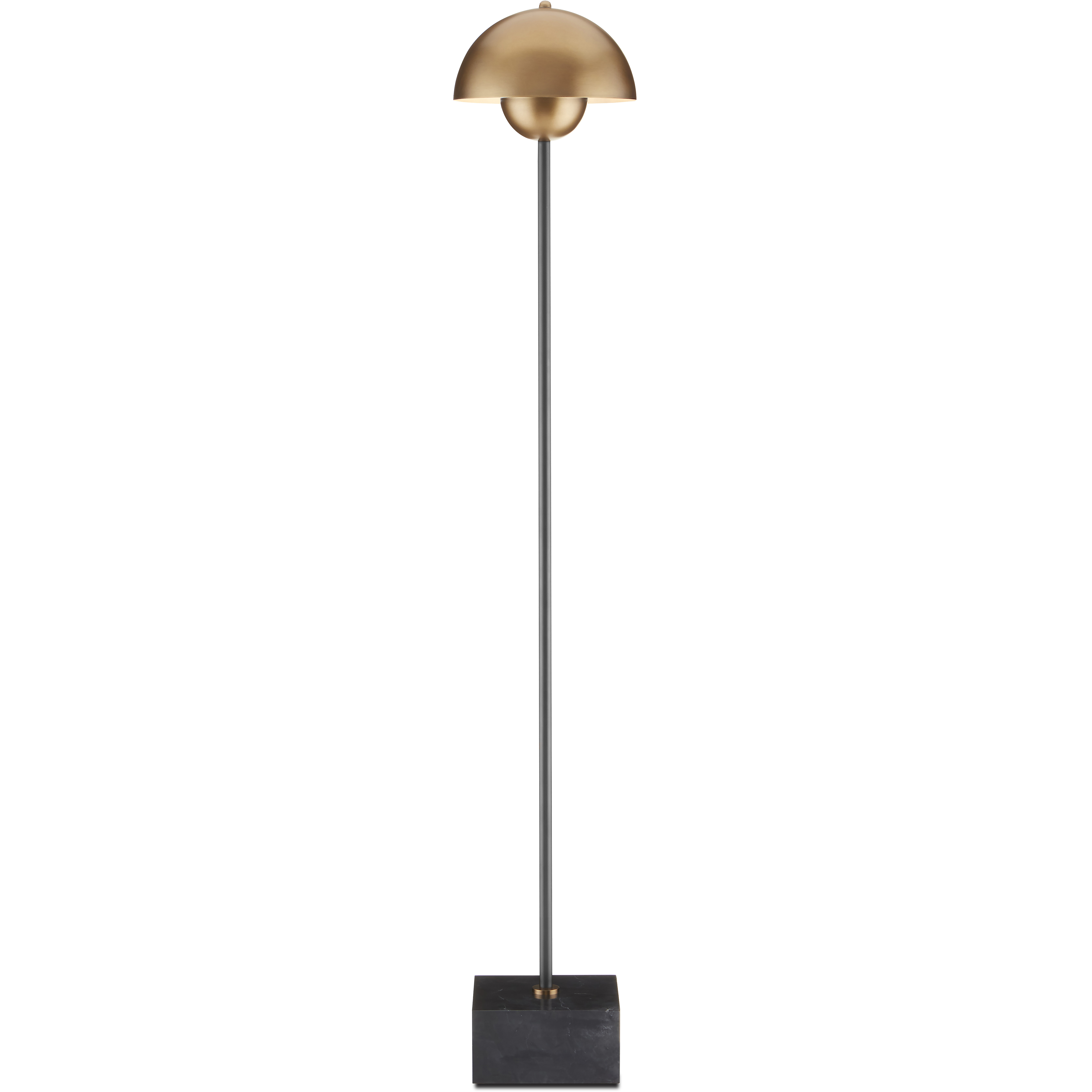 York 58 Tall Floor Lamp with Metal Shade in Brass/Brass 