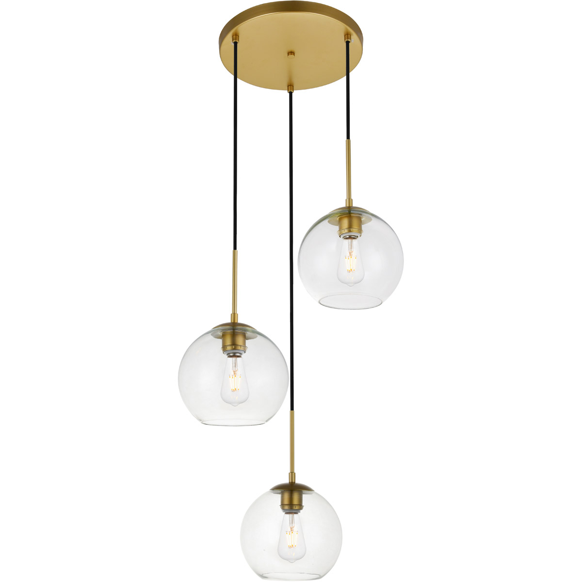 Huntington 3 Light 18.1 inch Brass Pendant Ceiling Light