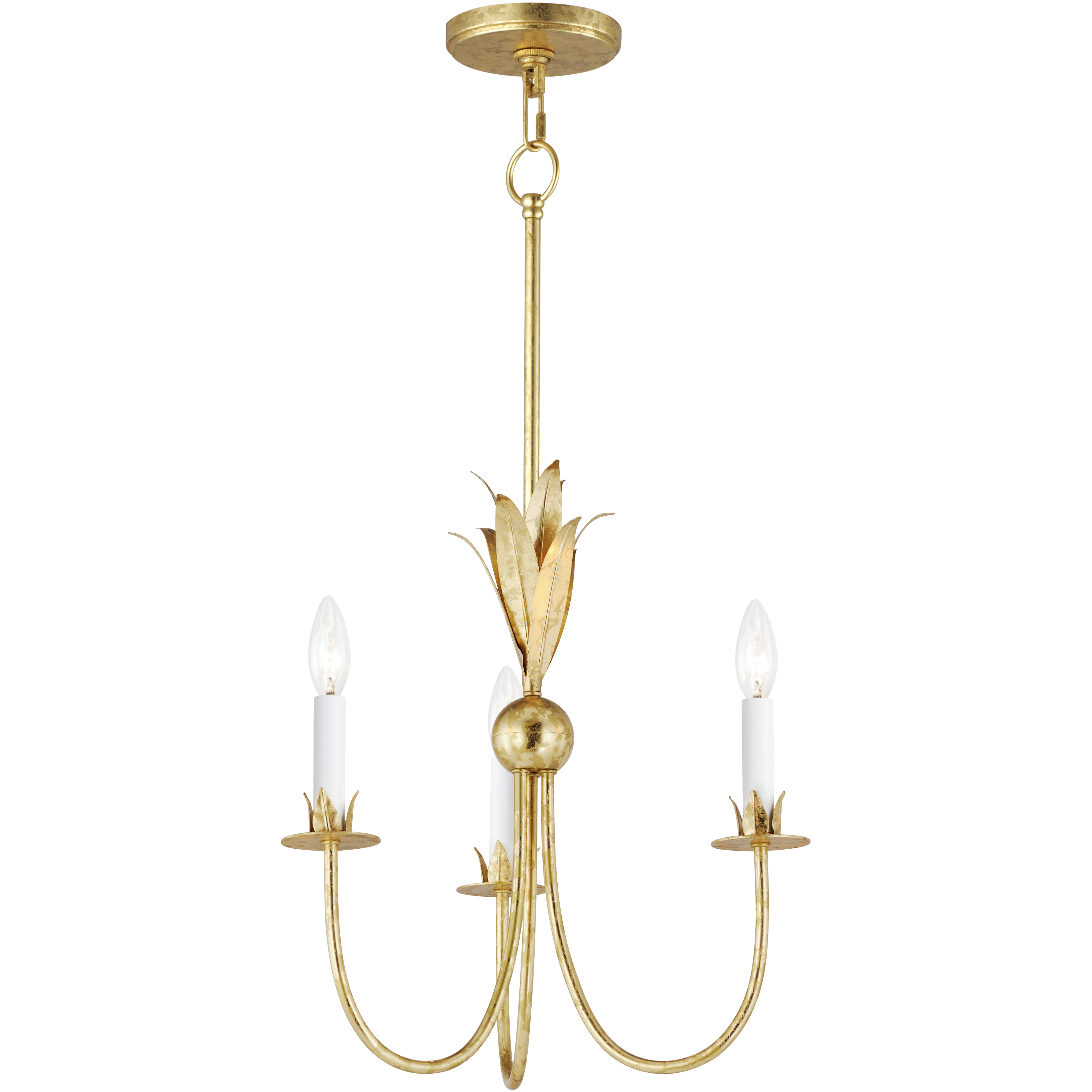 Paloma 3 Light 16 inch Gold Leaf Mini Pendant Ceiling Light