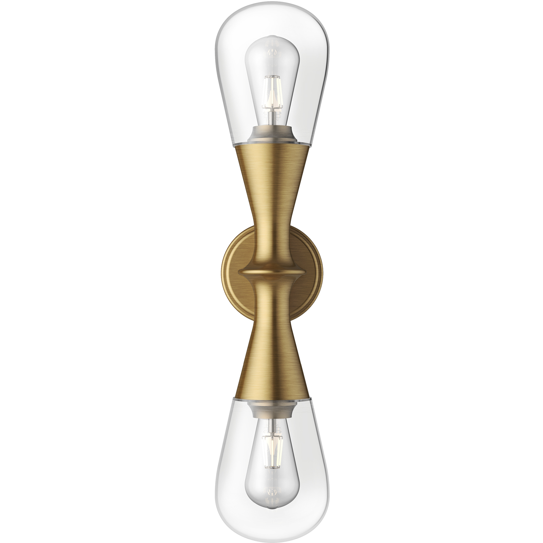 Marcel 2 Light 21.1 inch Vintage Brass Vanity Light Wall Light