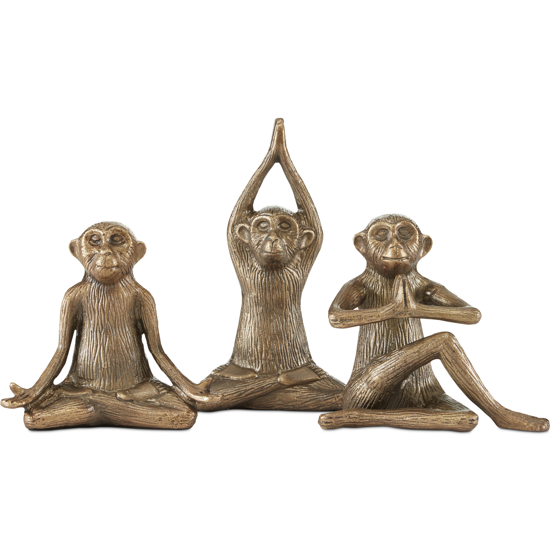 Zen Monkey 8.5 X 7.75 inch Sculptures, Set of 3
