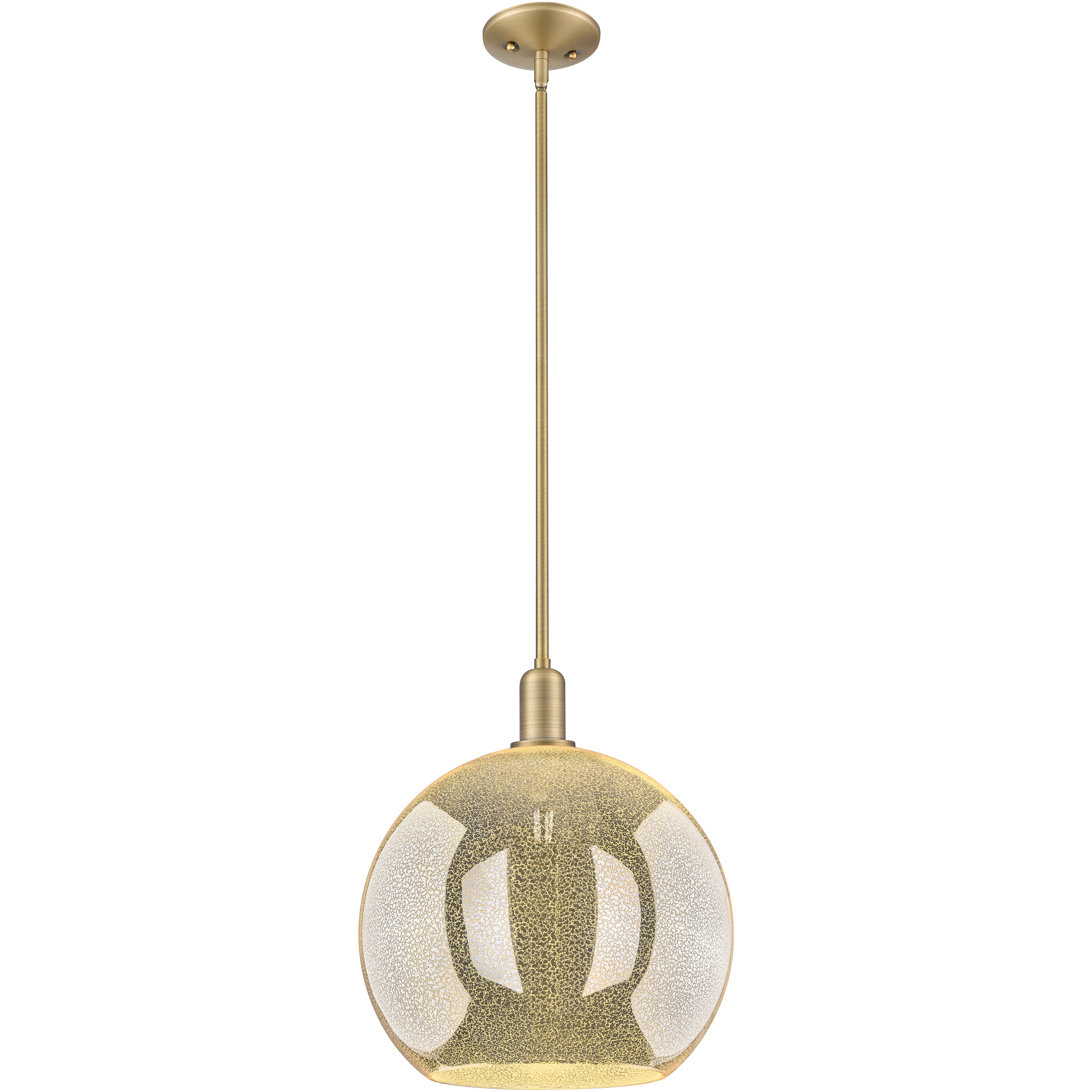 Arcadia Athens 1 Light 13.75 inch Brushed Brass Mini Pendant Ceiling Light in Mercury