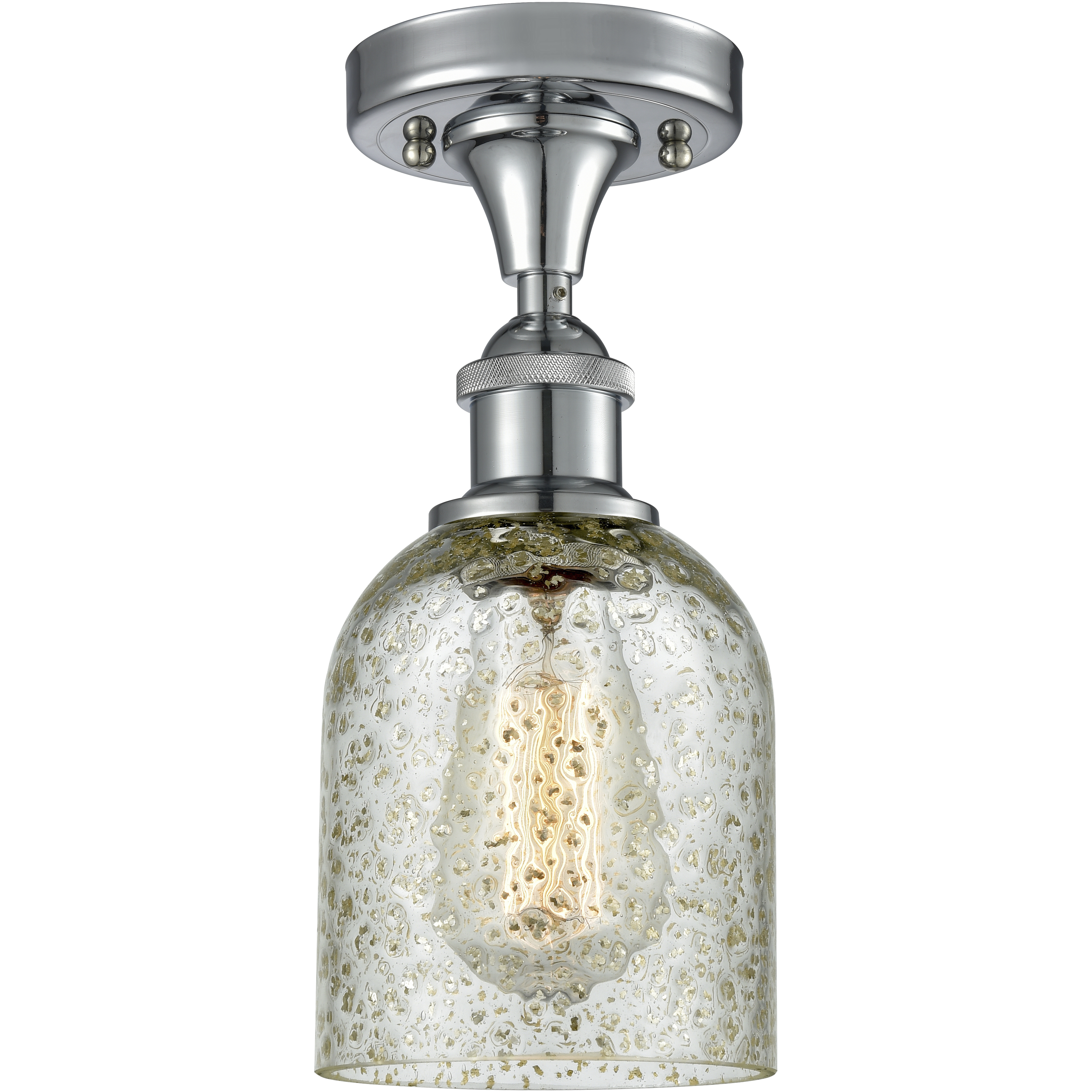 Edison Caledonia 1 Light 5 inch Polished Chrome Semi-Flush Mount Ceiling Light in Mica Glass