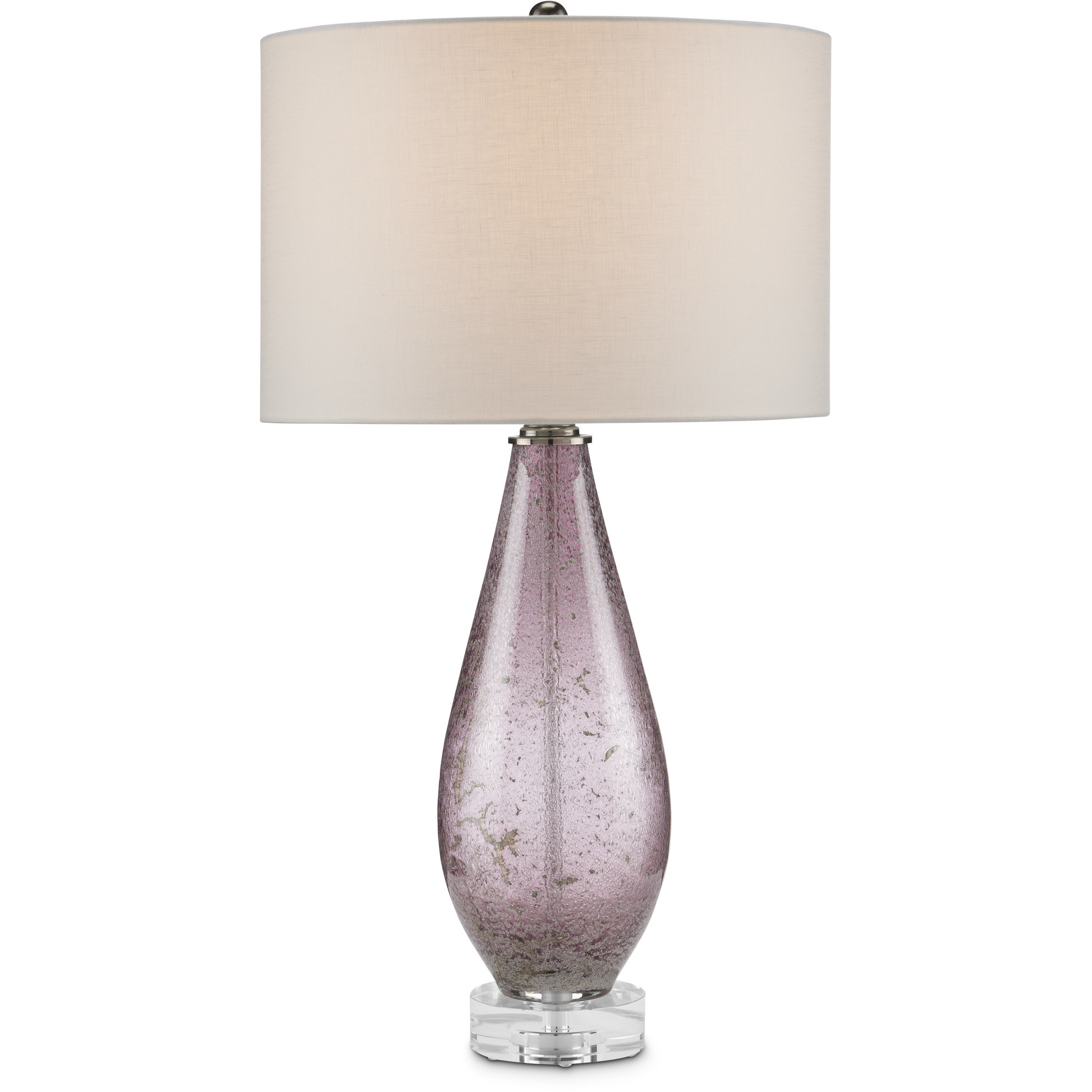 Optimist 30 inch 150 watt Purple and Clear Table Lamp Portable Light