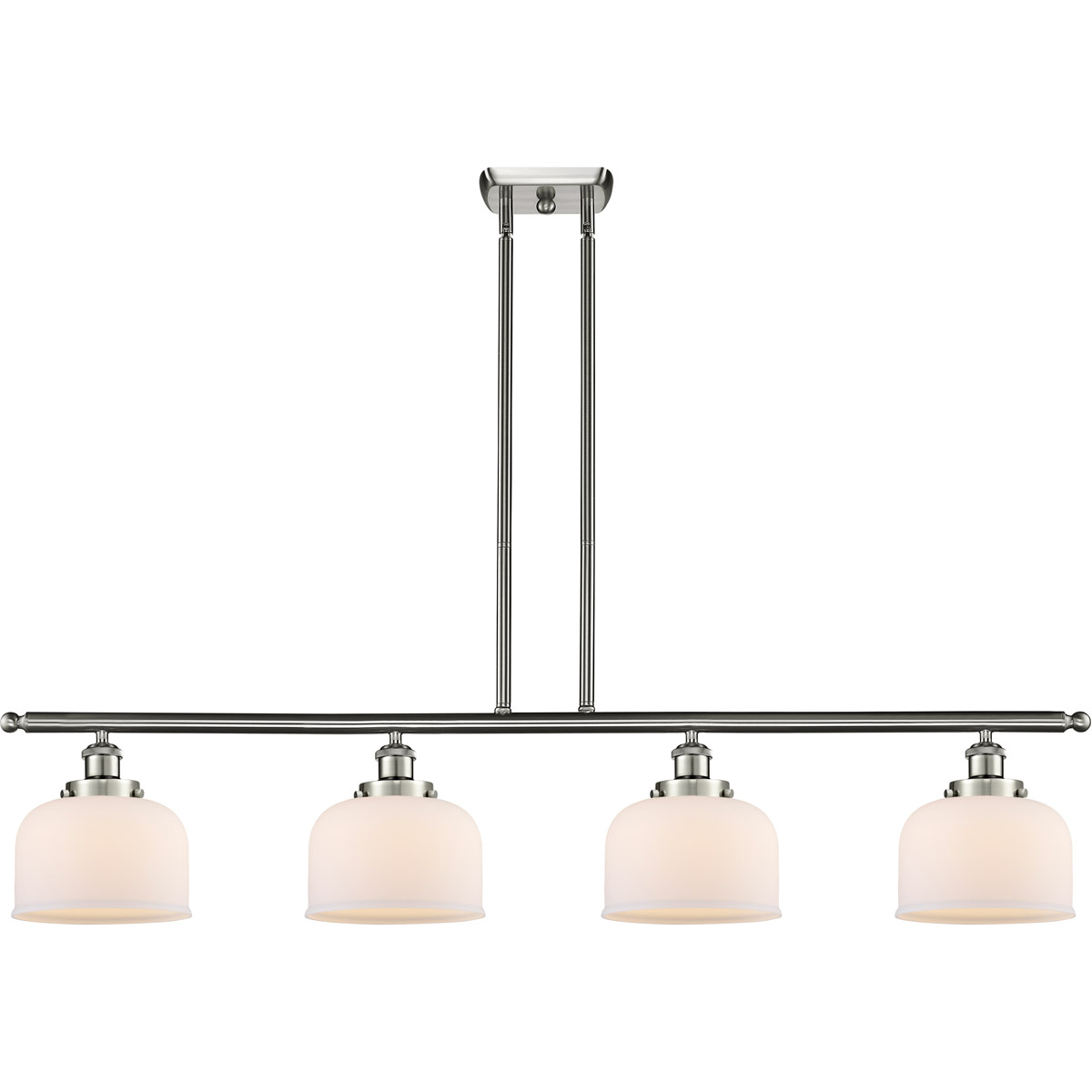 Ballston Large Bell LED 48 inch Brushed Satin Nickel Island Light Ceiling Light in Matte White Glass, Ballston