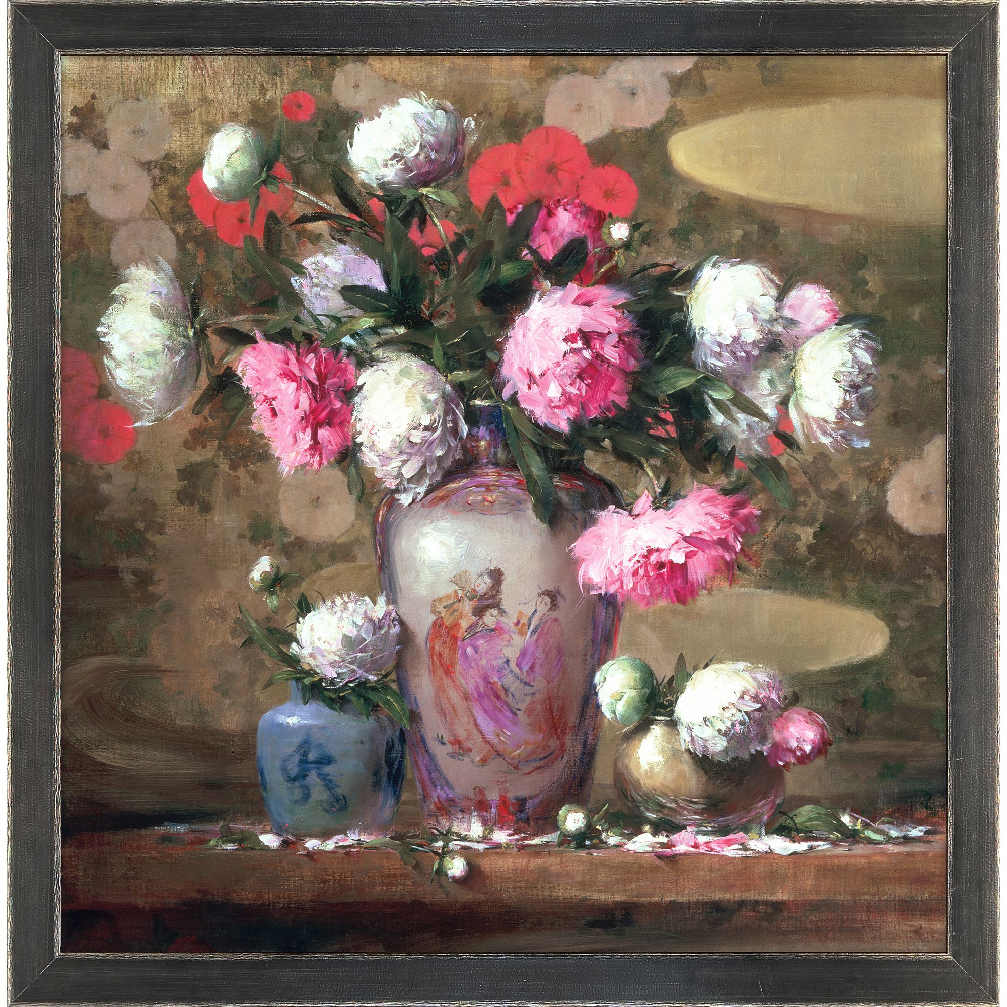 Quiet Study Pink and Blue and Red and Multi Canvas