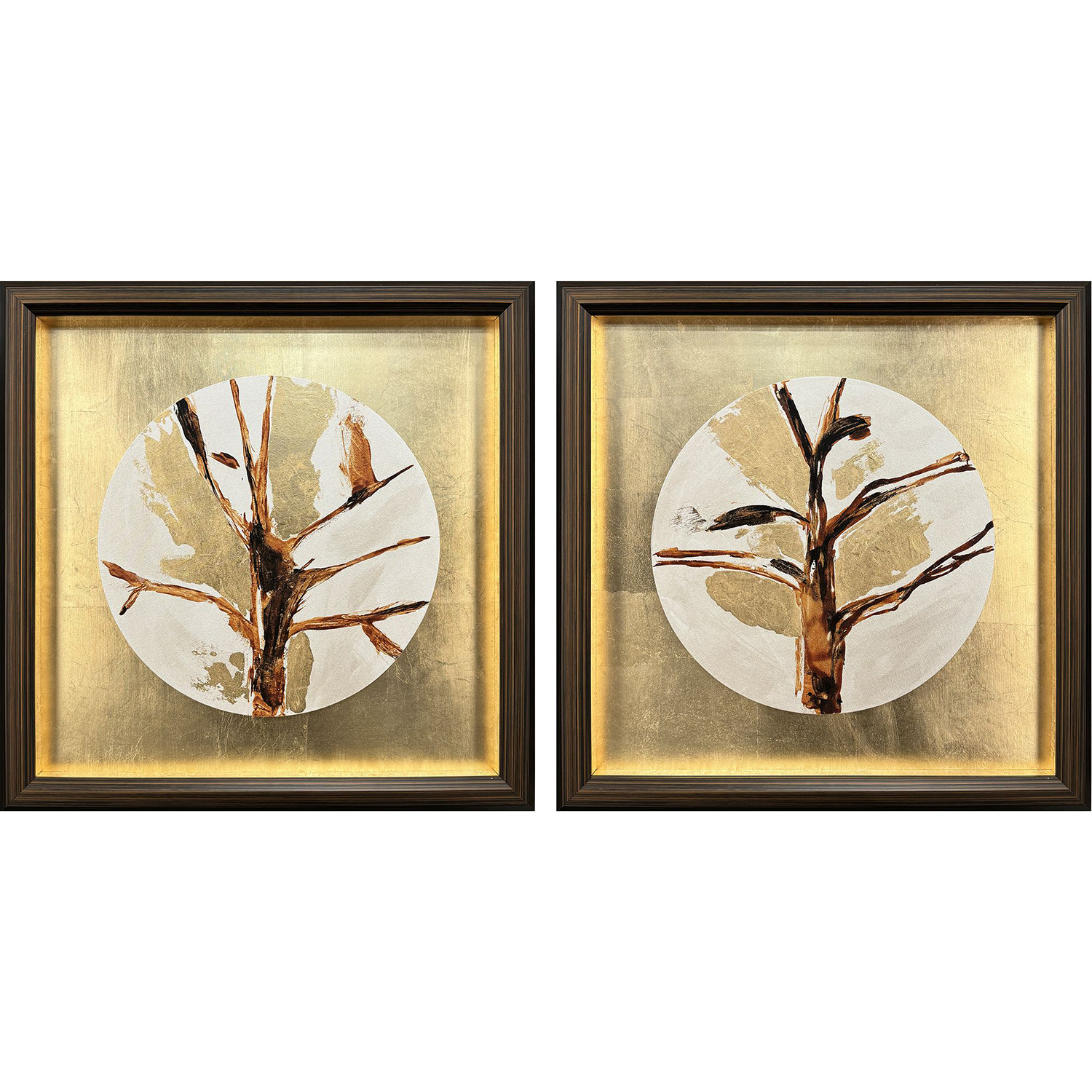 Golden Solstice Brown and Beige and Metallic Canvas, The Studio