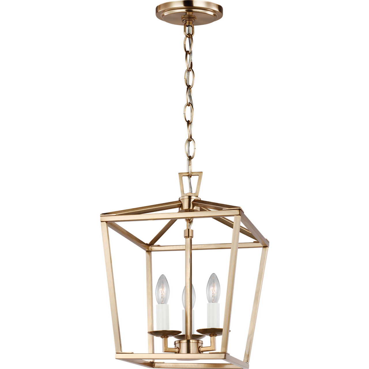 C&M by Chapman & Myers Dianna 3 Light 9.75 inch Satin Brass Pendant Ceiling Light