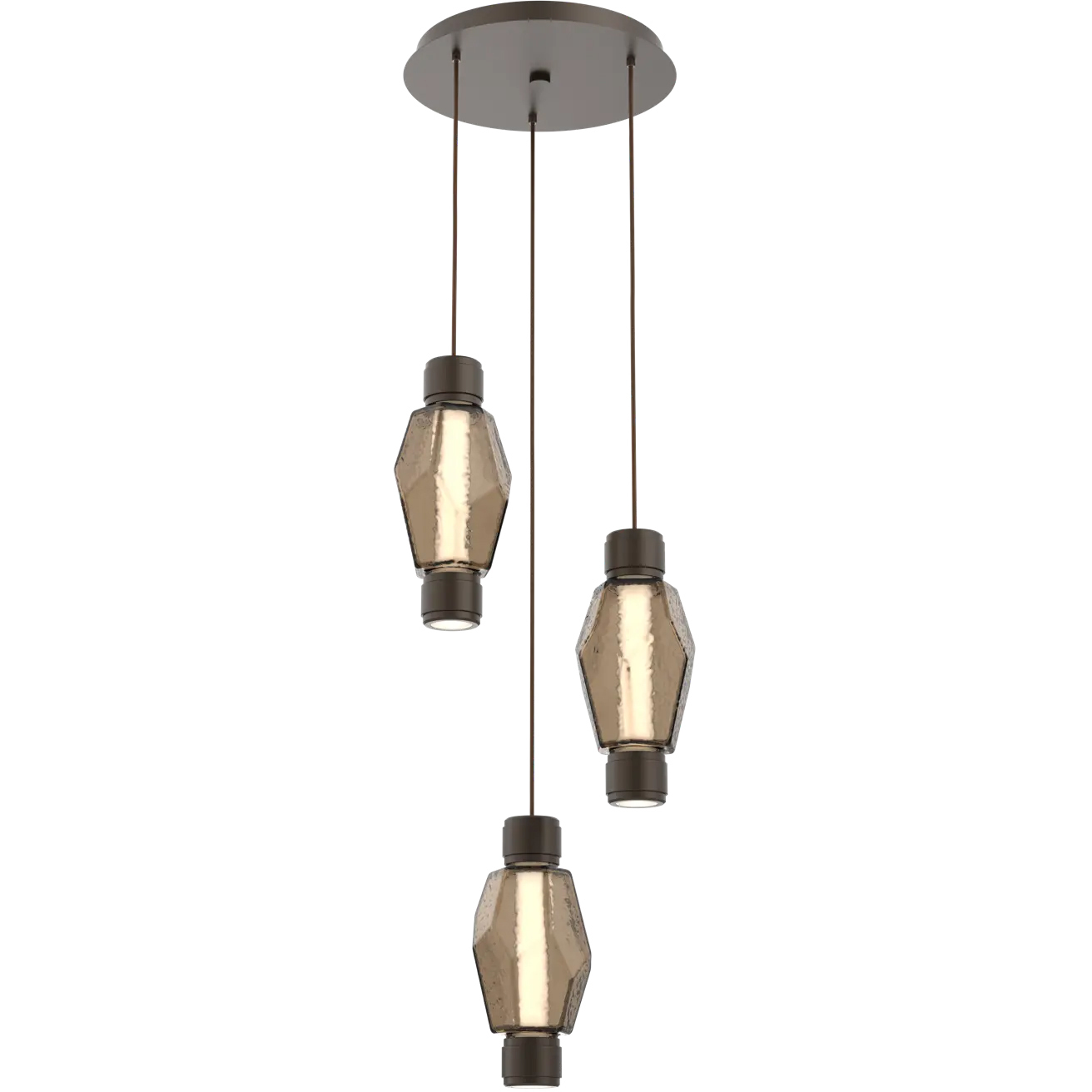 Gem Mandrel LED 18.9 inch Flat Bronze Multi-Pendant Ceiling Light