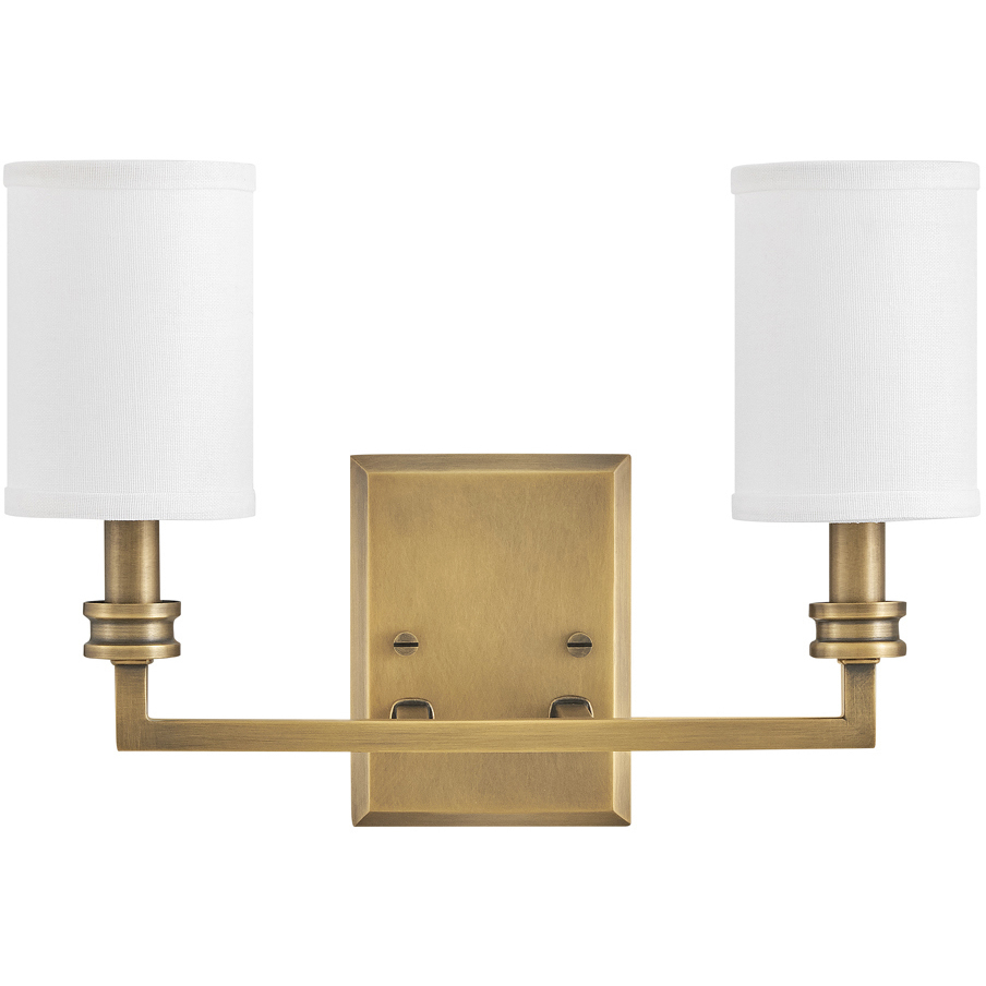 Moore 2 Light 15 inch Heritage Brass Interior Wall Mount Wall Light
