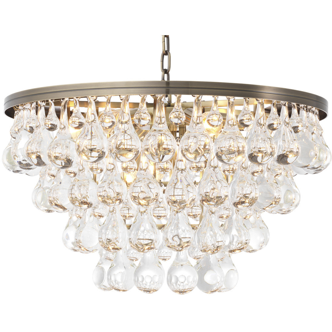 Bolzano 9 Light 25.59 inch Light Brushed Brass and Clear Glass Chandelier Ceiling Light