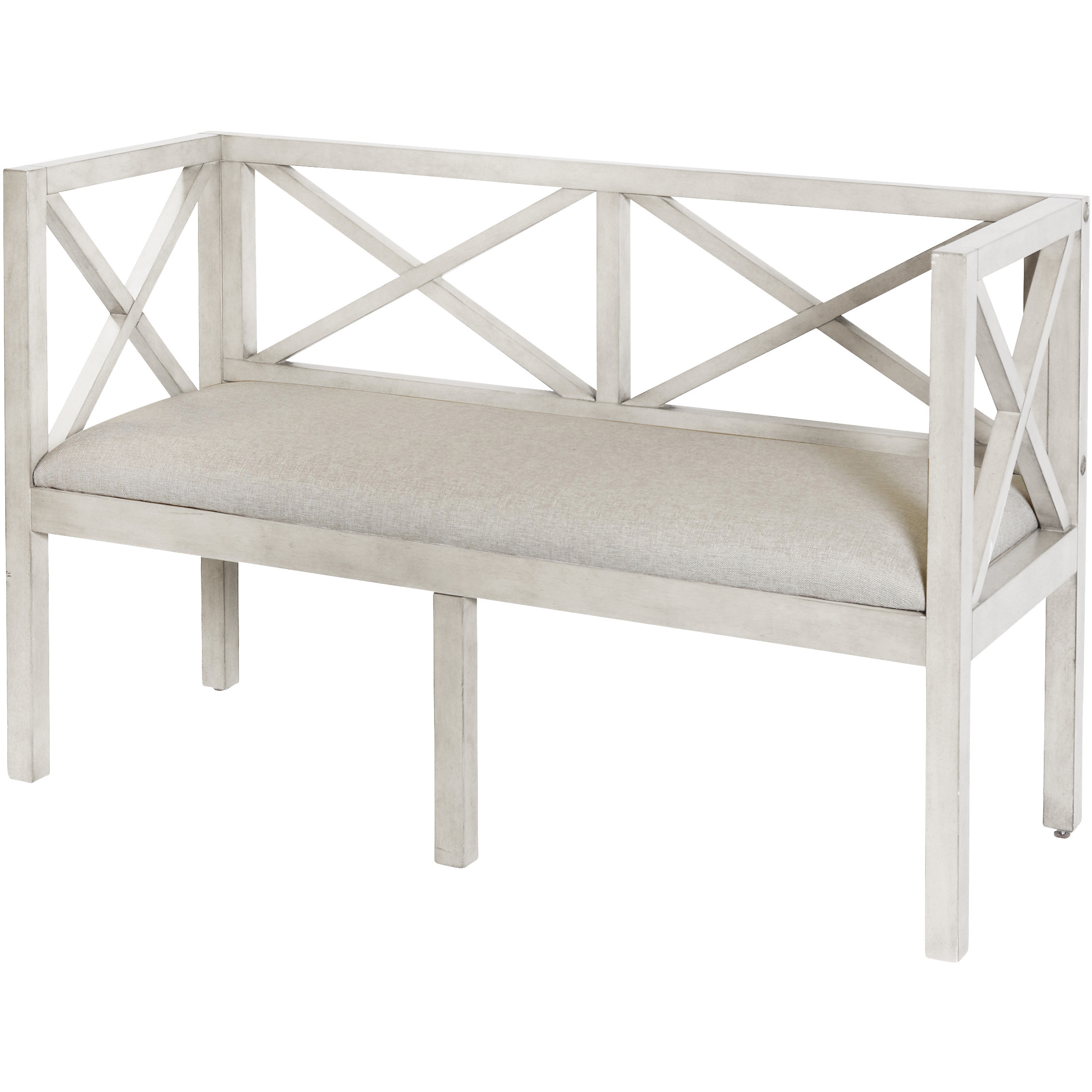 Amanda Off White With Distressed Edges and Oatmeal Bench