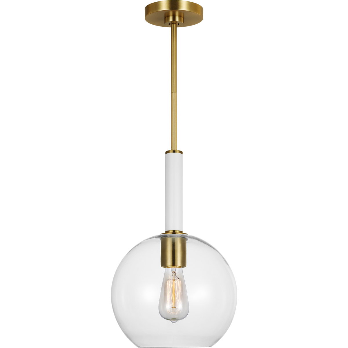 kate spade new york Monroe 1 Light 10.38 inch Burnished Brass Pendant Ceiling Light in Burnished Brass / Gloss White