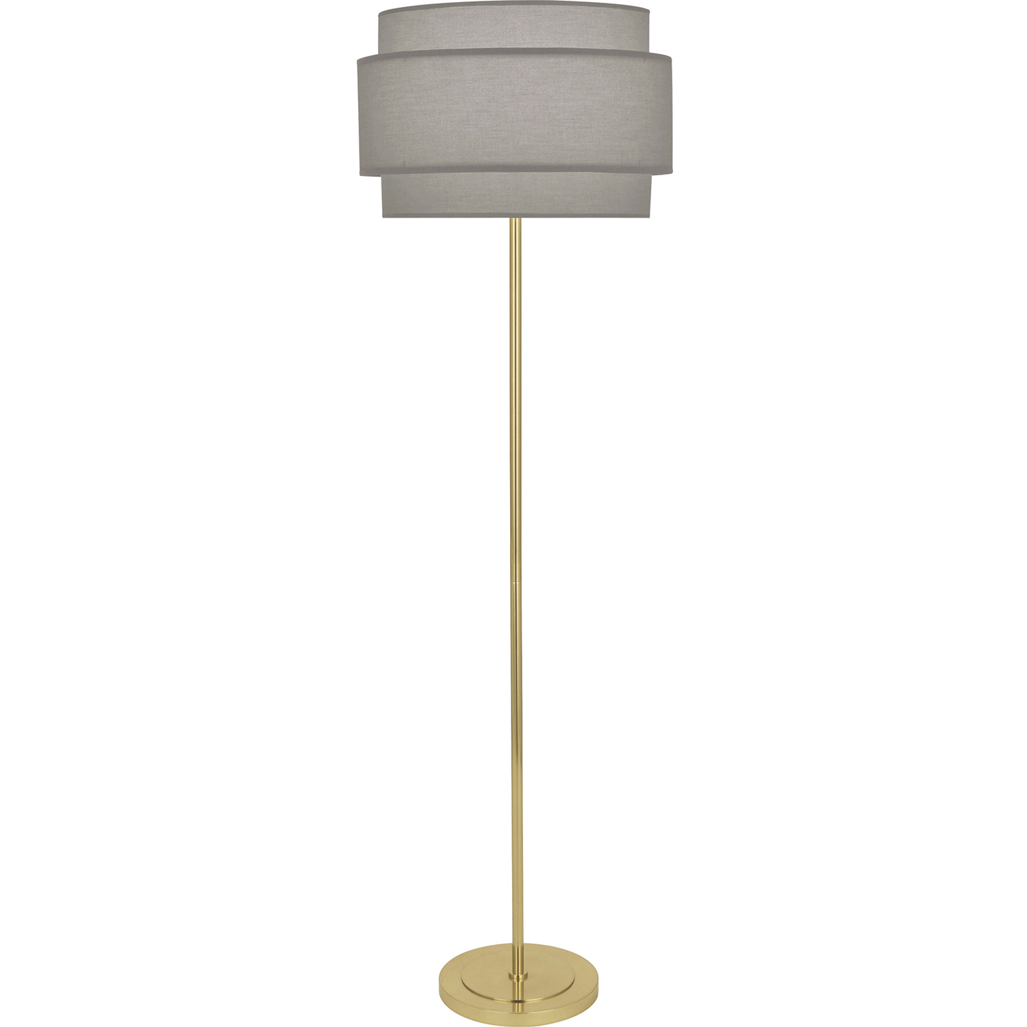 Decker 62.63 inch 150 watt Modern Brass Floor Lamp Portable Light in Smoke Gray