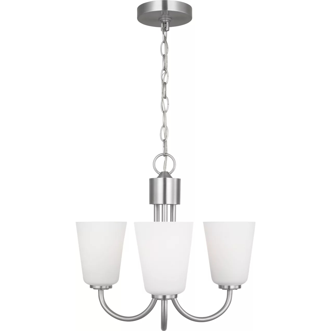 Miles 3 Light 21.5 inch Brushed Nickel Chandelier Ceiling Light