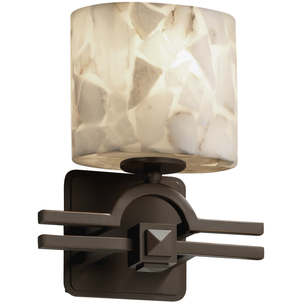 Alabaster Rocks 1 Light 9 inch Dark Bronze ADA Wall Sconce Wall Light in Oval, Incandescent, Oval