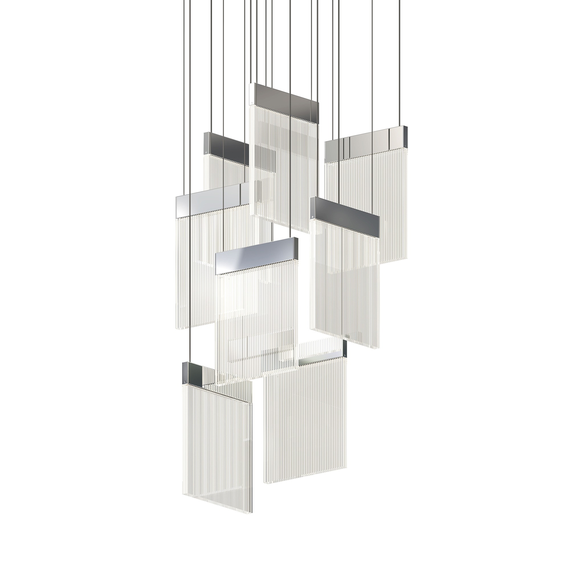 V Panels 8 Light 16.25 inch Polished Chrome Pendant Ceiling Light