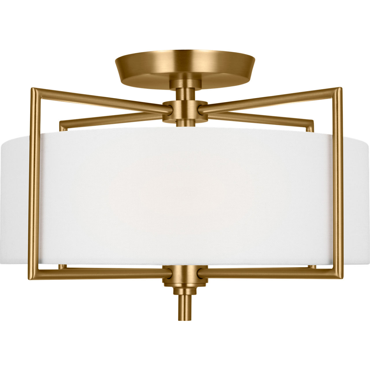C&M by Chapman & Myers Perno 2 Light 15 inch Burnished Brass Semi-Flush Mount Ceiling Light
