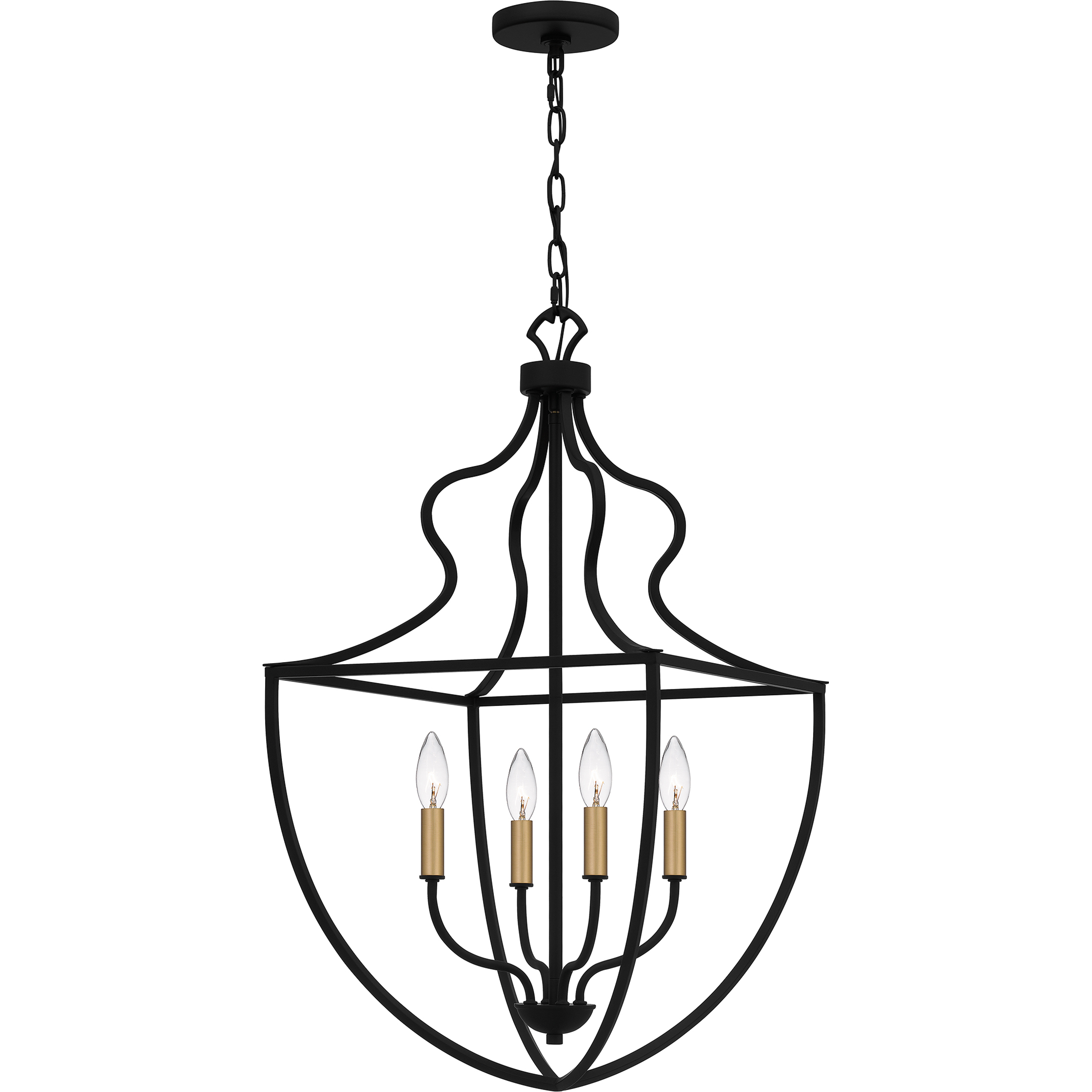 Keeley 4 Light 16.5 inch Matte Black Pendant Ceiling Light, Large
