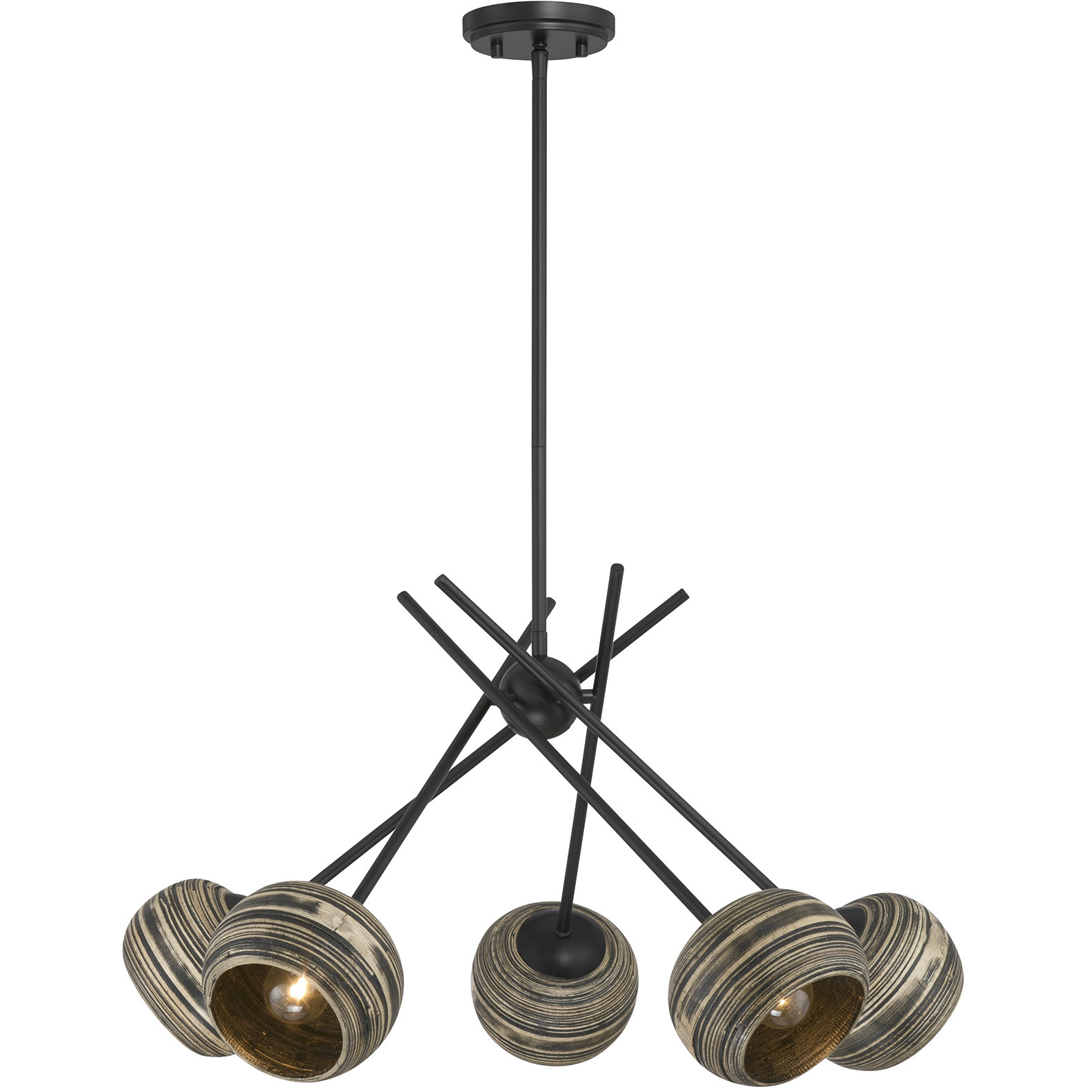 Jasper 5 Light 27.38 inch Matte Black Chandelier Ceiling Light