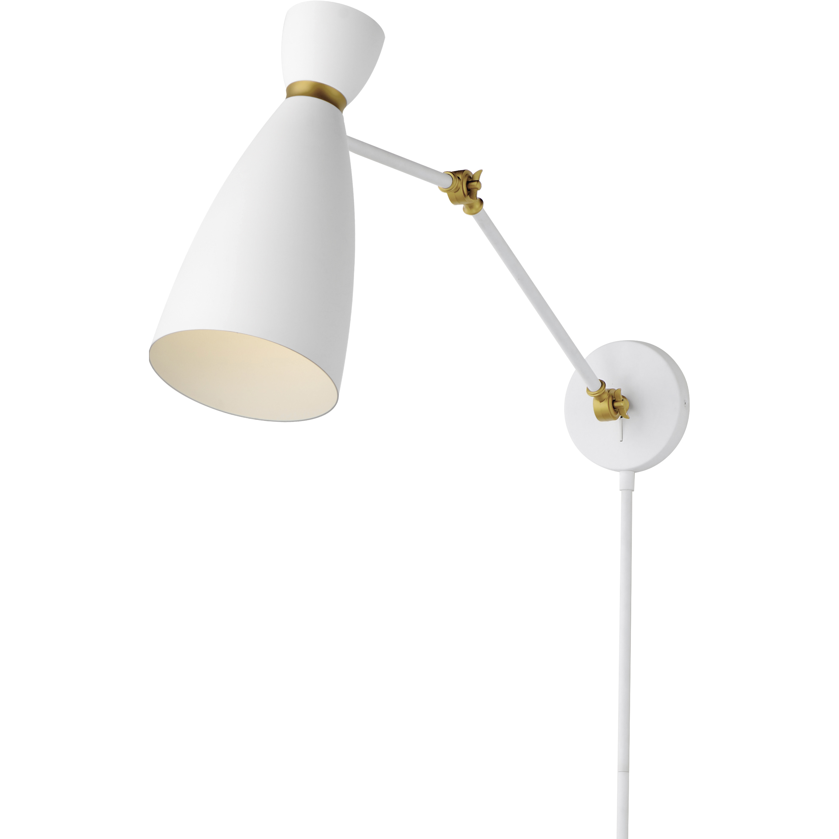 Carillon 1 Light 7 inch White and Satin Brass Wall Sconce Wall Light