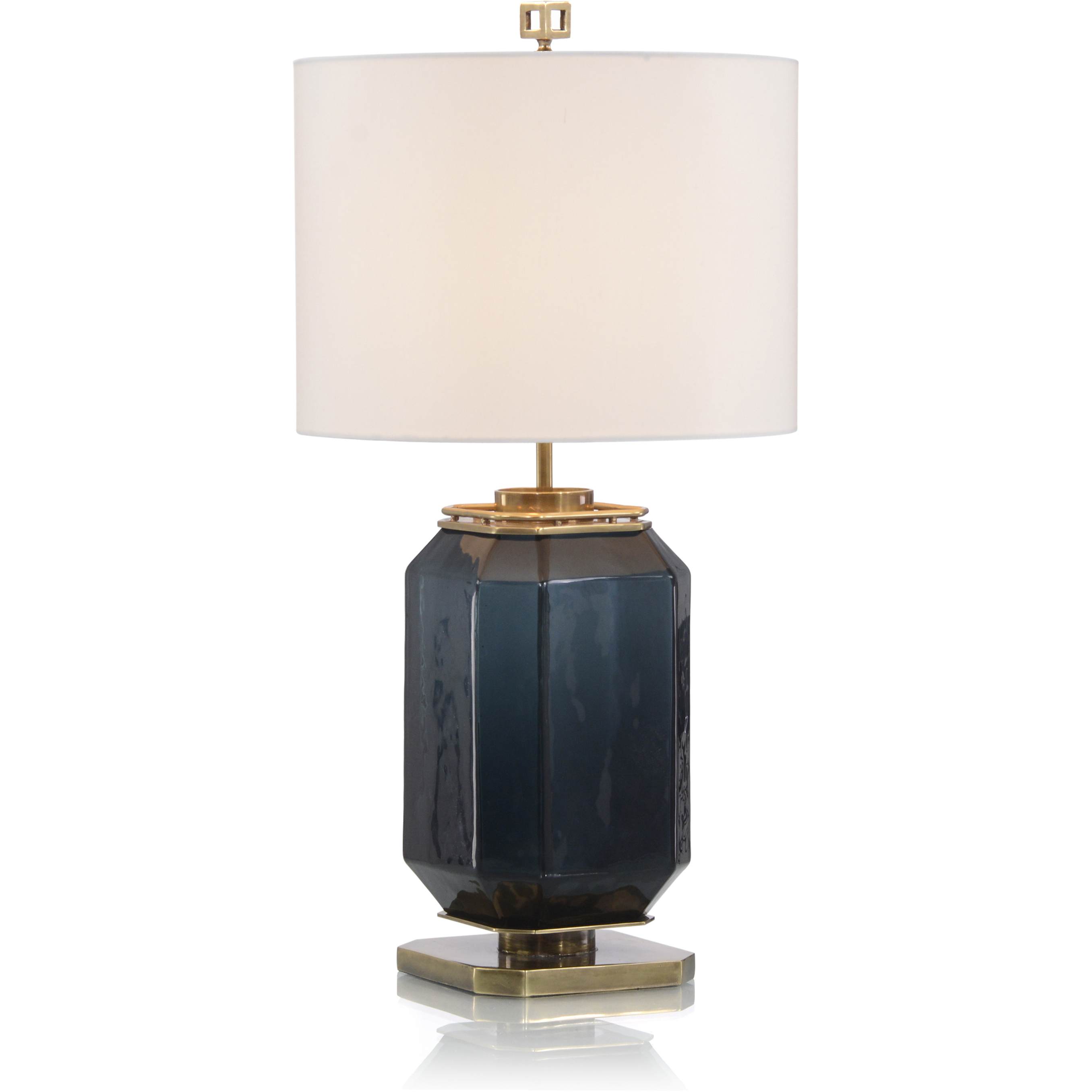 Leah Navy Blue and Brass Table Lamp Portable Light