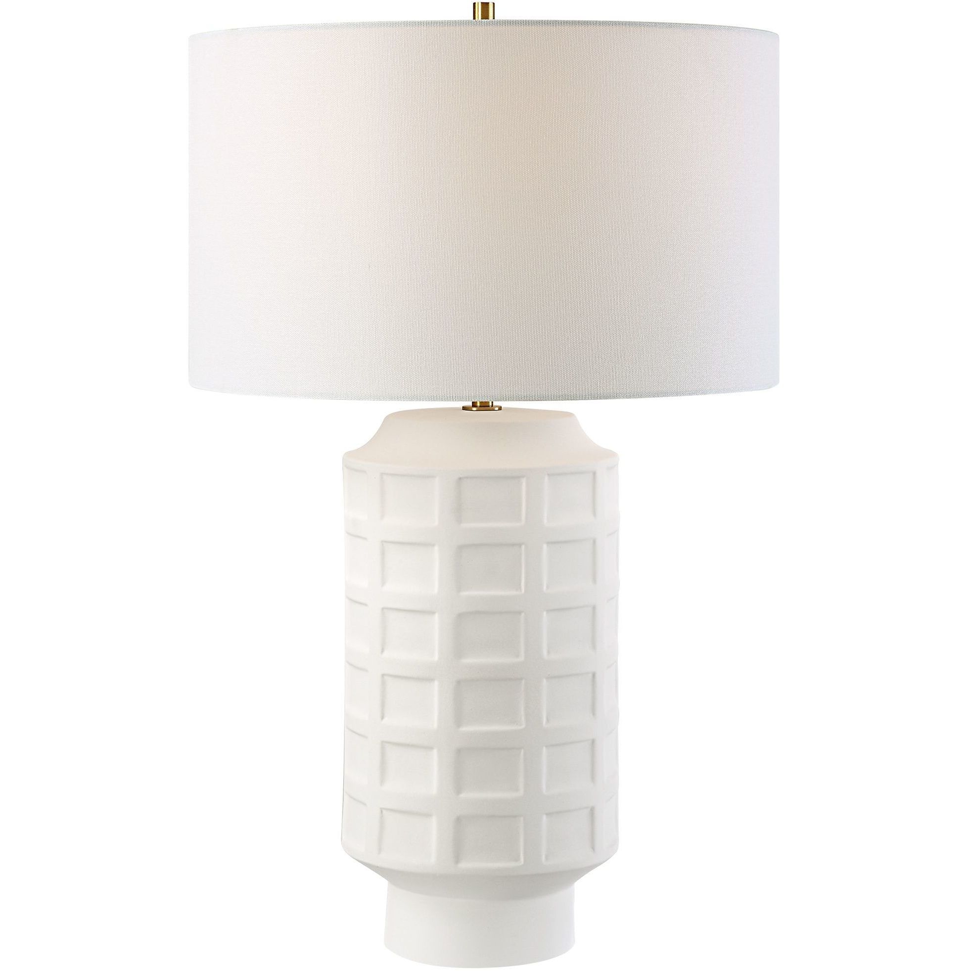 Uttermost 30239 Window 28 inch 150 watt Chalk White Glaze and Antique Brass Table Lamp Portable Light