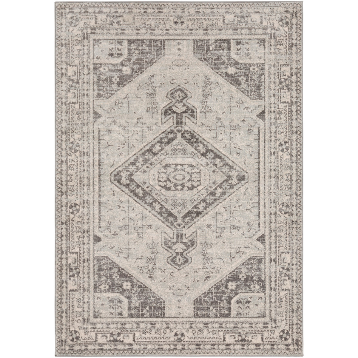 Pia 87 X 63 inch Light Gray/Medium Gray/Khaki Rugs