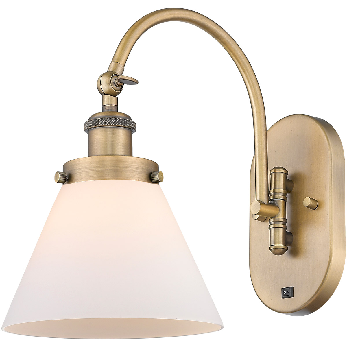 Franklin Restoration Cone 1 Light 8 inch Brushed Brass Sconce Wall Light