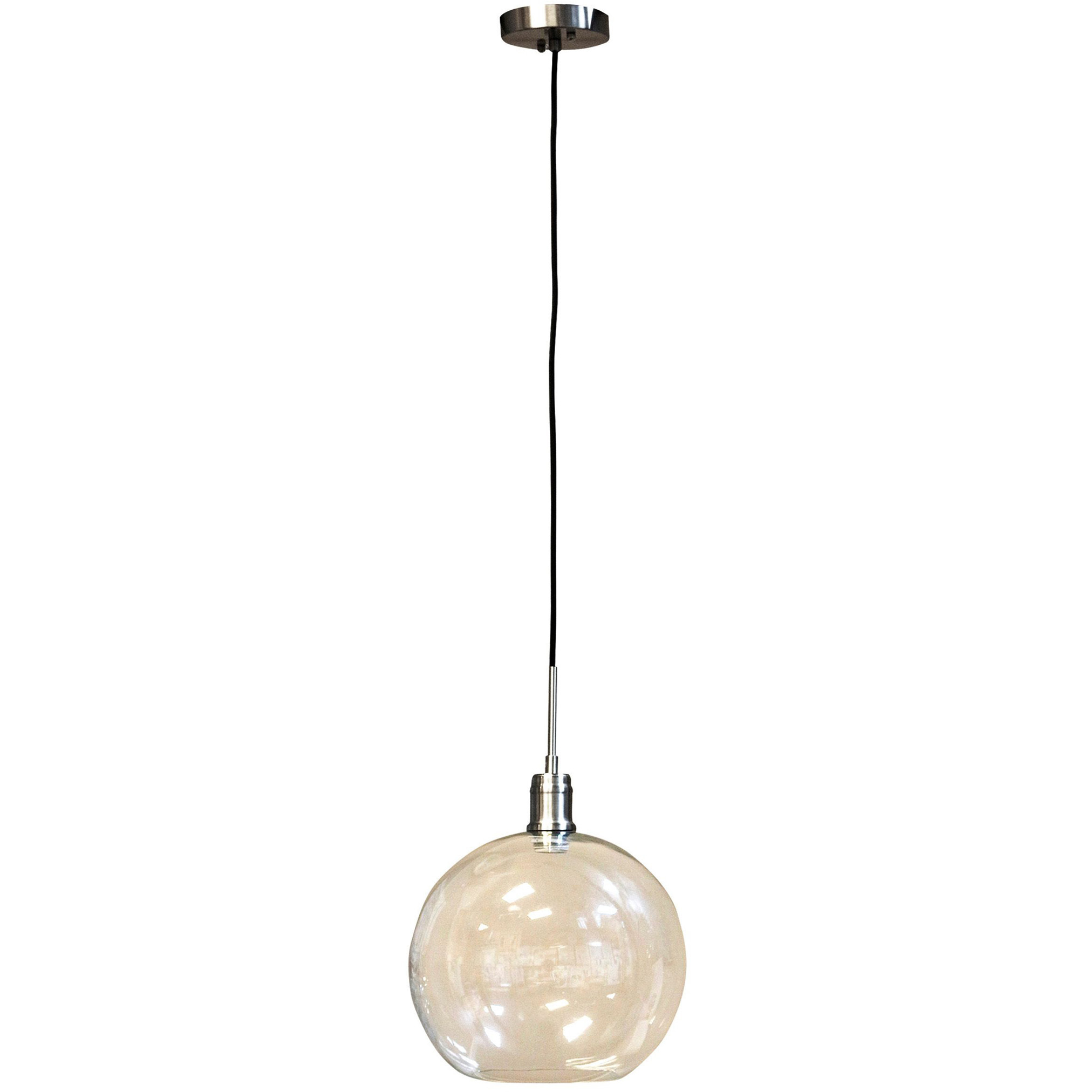 Harp and Finial Luca 1 Light 11.75 inch Clear and Nickel Pendant Ceiling Light HFL95034DS - Open Box